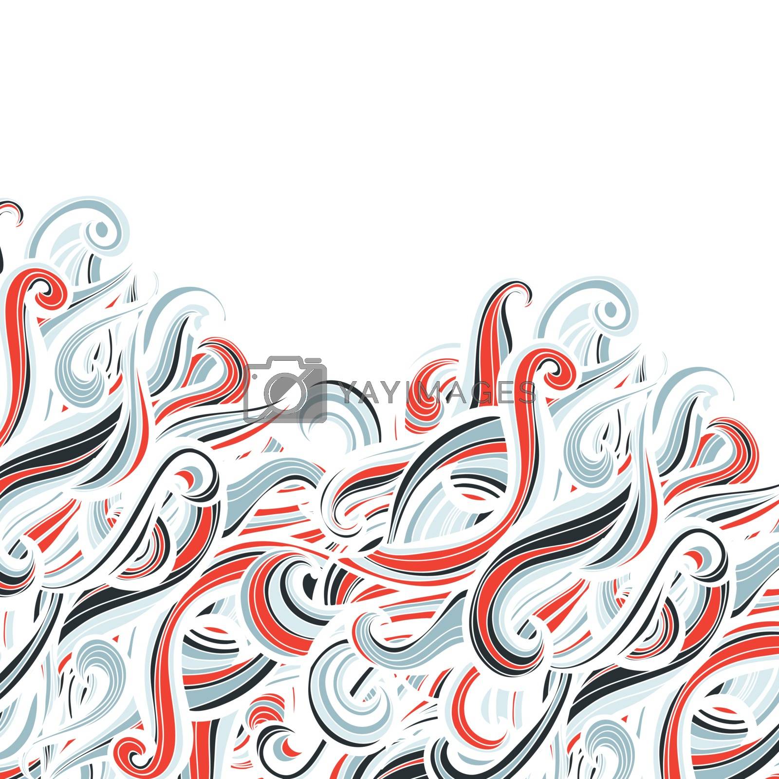 Royalty free image of Curl abstract pattern with multicolored waves. Vector illustration by AlisaRed