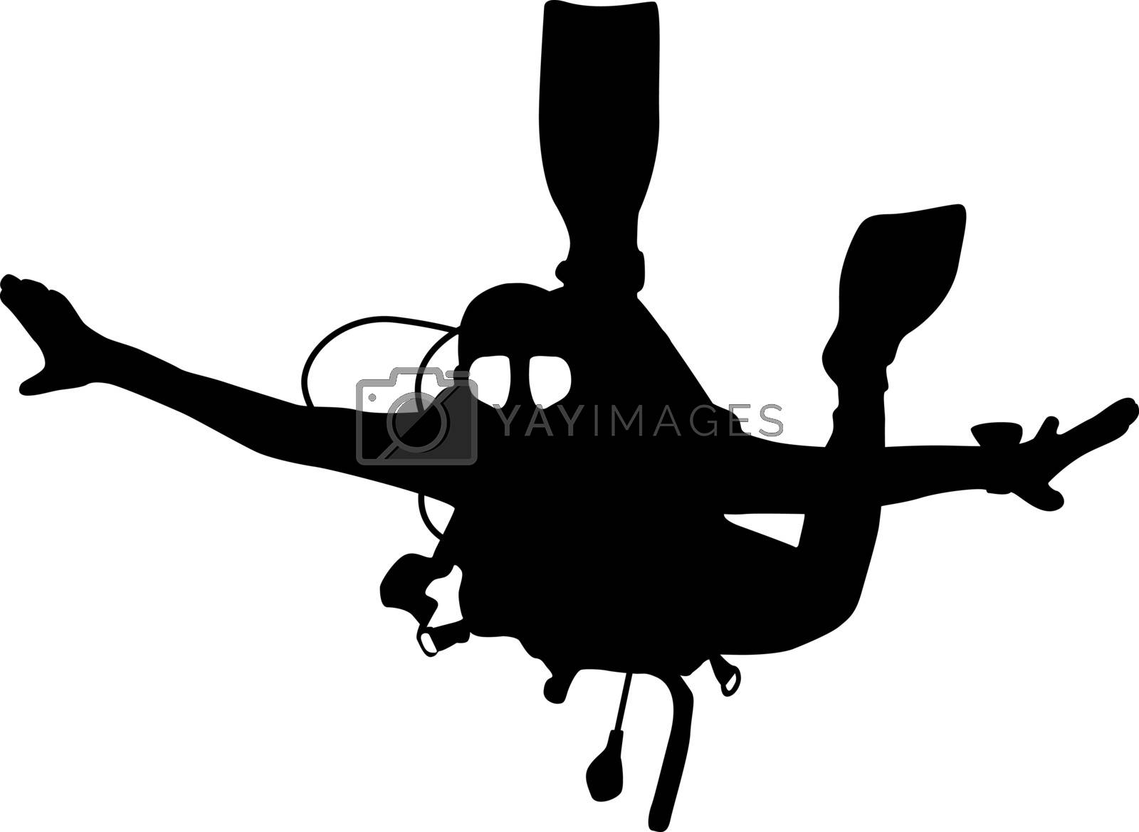 Royalty free image of Black silhouette scuba divers. Vector illustration. by aarrows