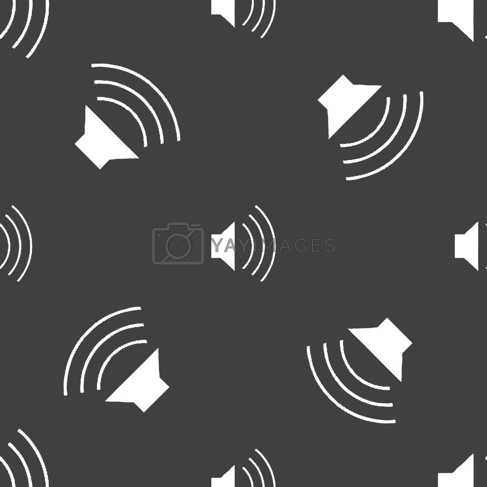 Royalty free image of volume, sound  icon sign. Seamless pattern on a gray background. Vector by serhii_lohvyniuk