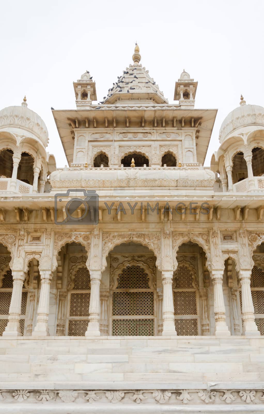Royalty free image of Jaswant Thada. Ornately carved white marble tomb of Jodhpur by siraanamwong