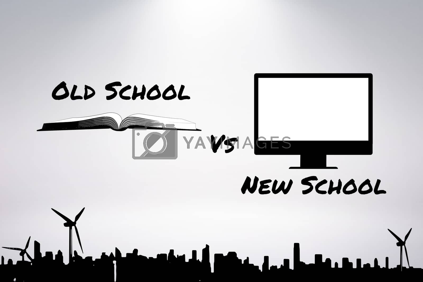 Royalty free image of Composite image of old school vs new school  by Wavebreakmedia