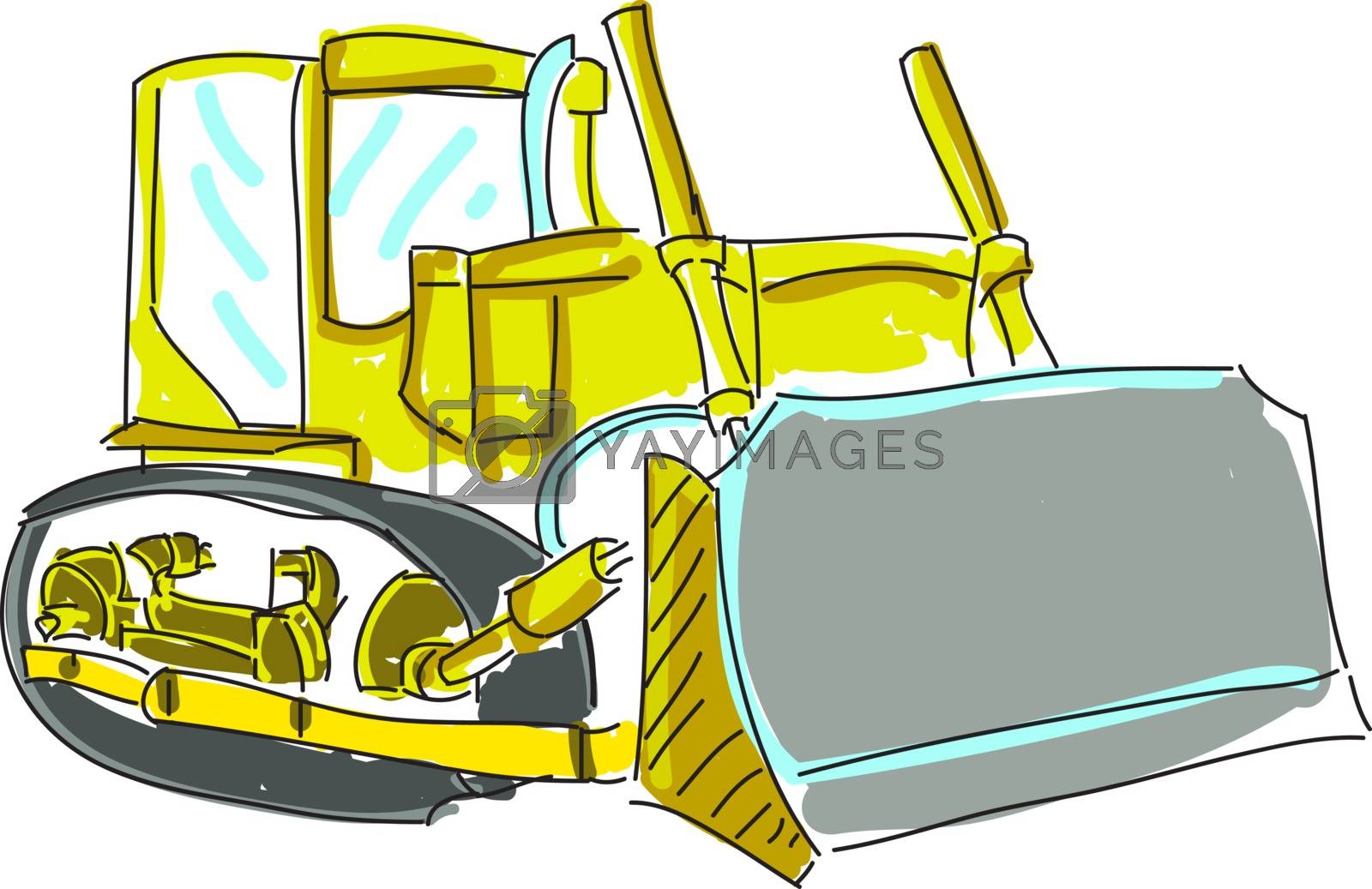 Royalty free image of Drawn excavator on white by cherezoff