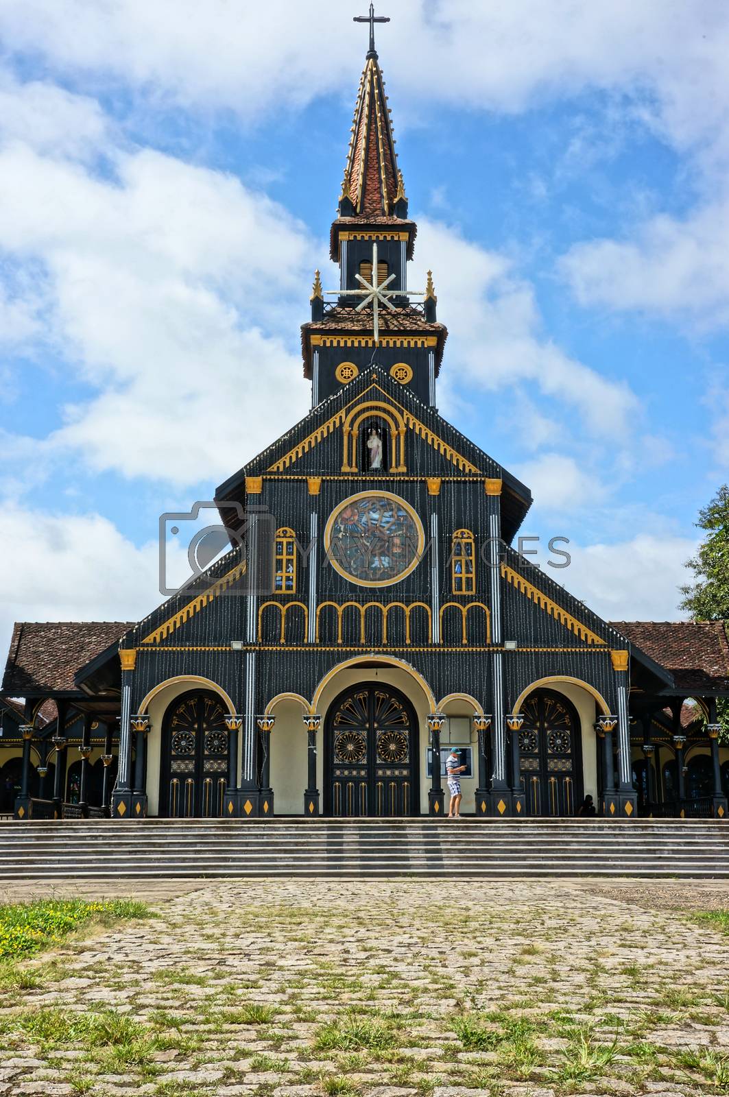 Royalty free image of Kontum wooden church, ancient cathedral, heritage by xuanhuongho