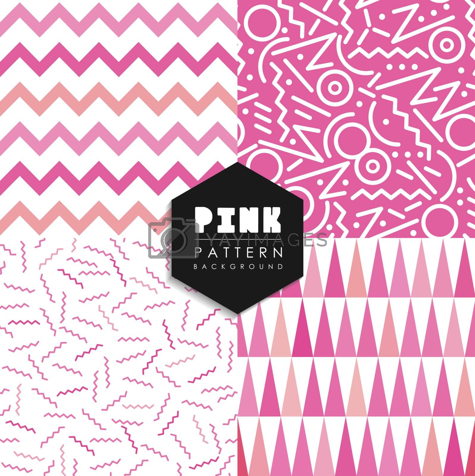 Royalty free image of Seamless pattern set pink shape elements geometry by cienpies