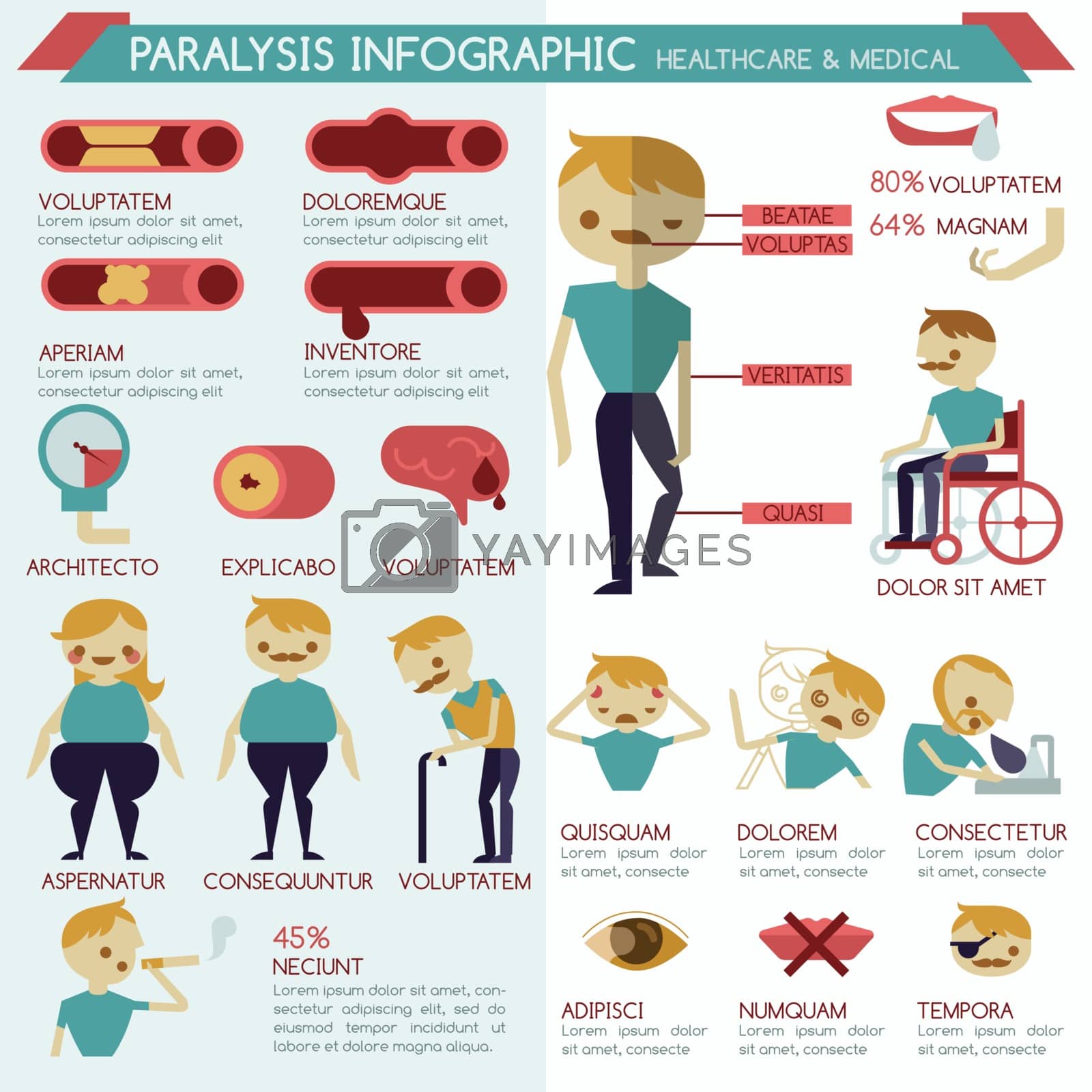 Royalty free image of Paralysis infographic healthcare and medical by kninwong