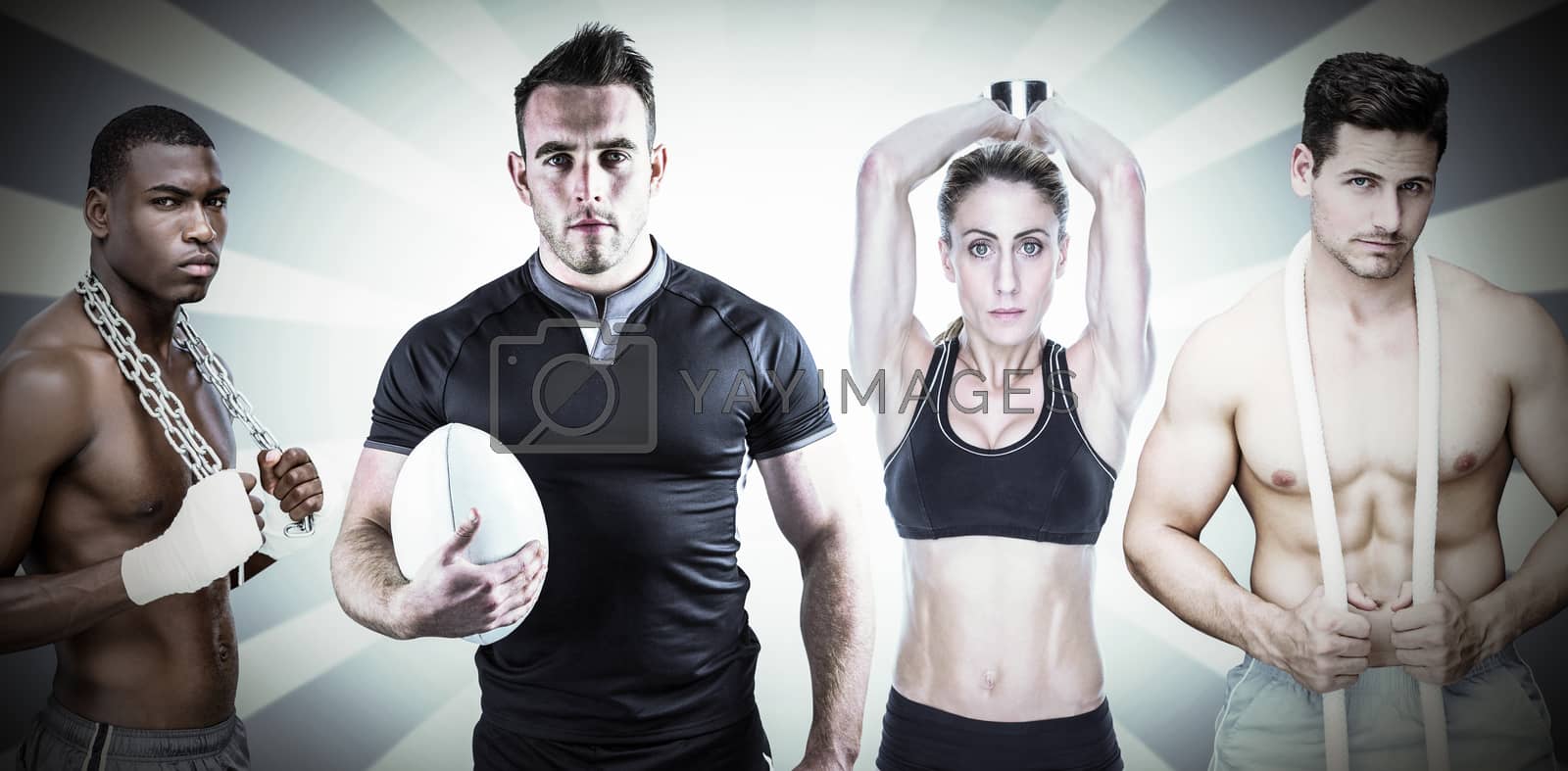 Royalty free image of Composite image of fit people by Wavebreakmedia