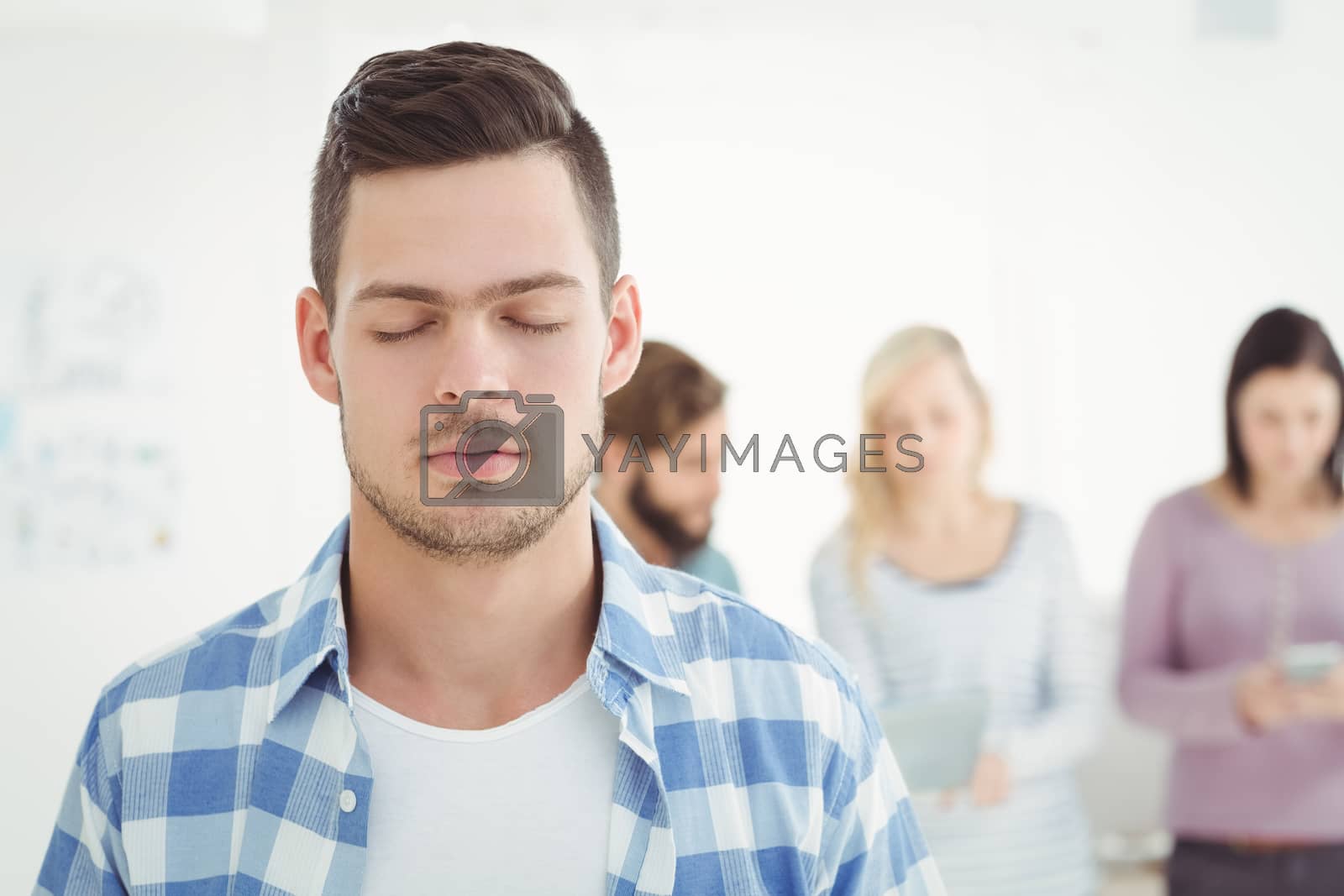 Royalty free image of Man with eyes closed by Wavebreakmedia