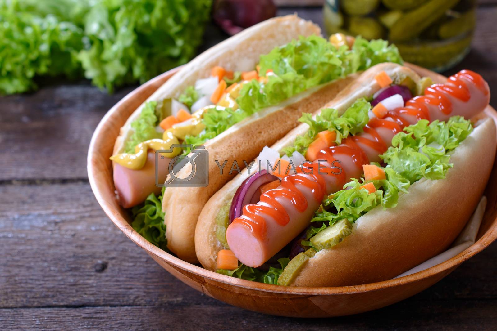Royalty free image of Classic hot dogs by badmanproduction