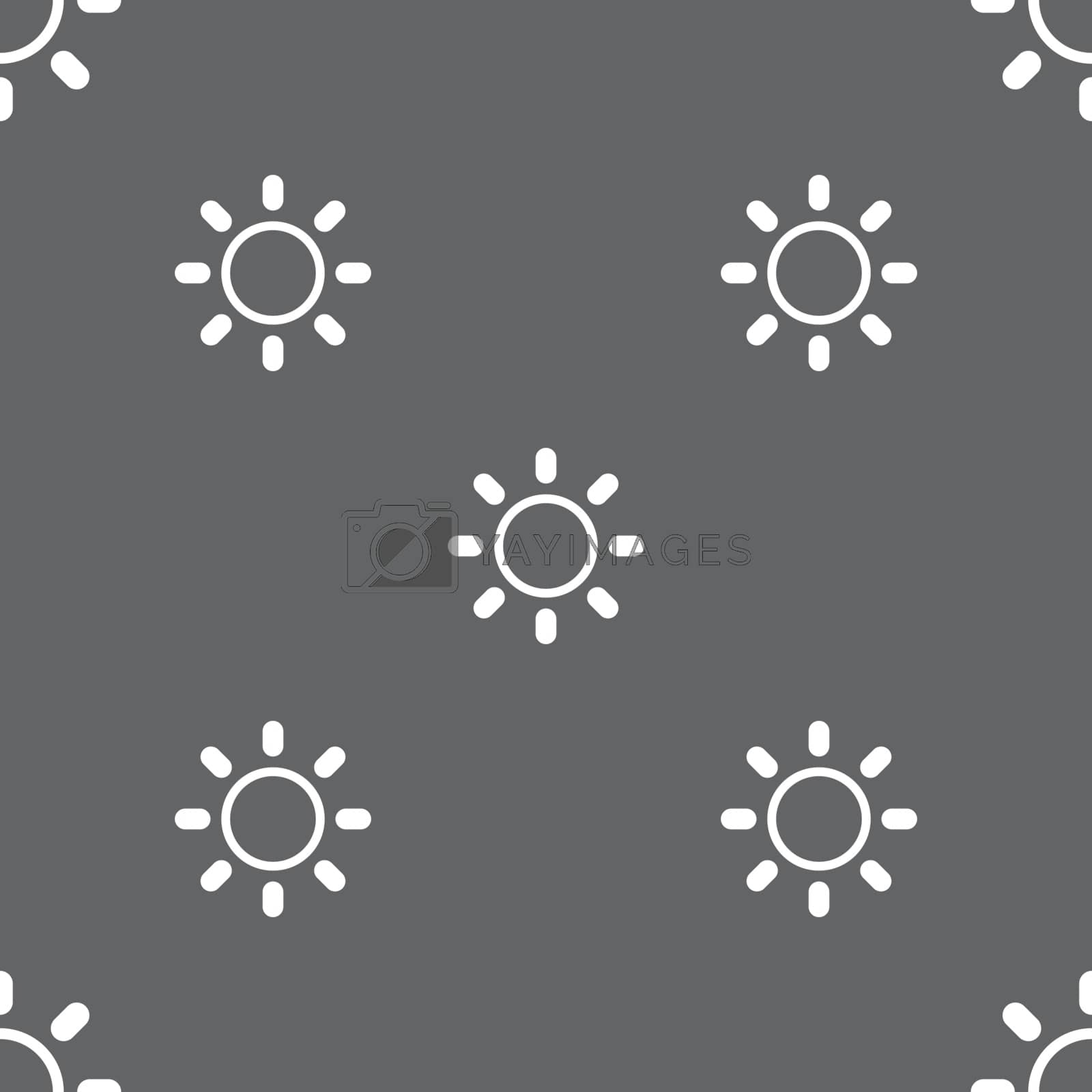 Royalty free image of Brightness icon sign. Seamless pattern on a gray background. Vector by serhii_lohvyniuk