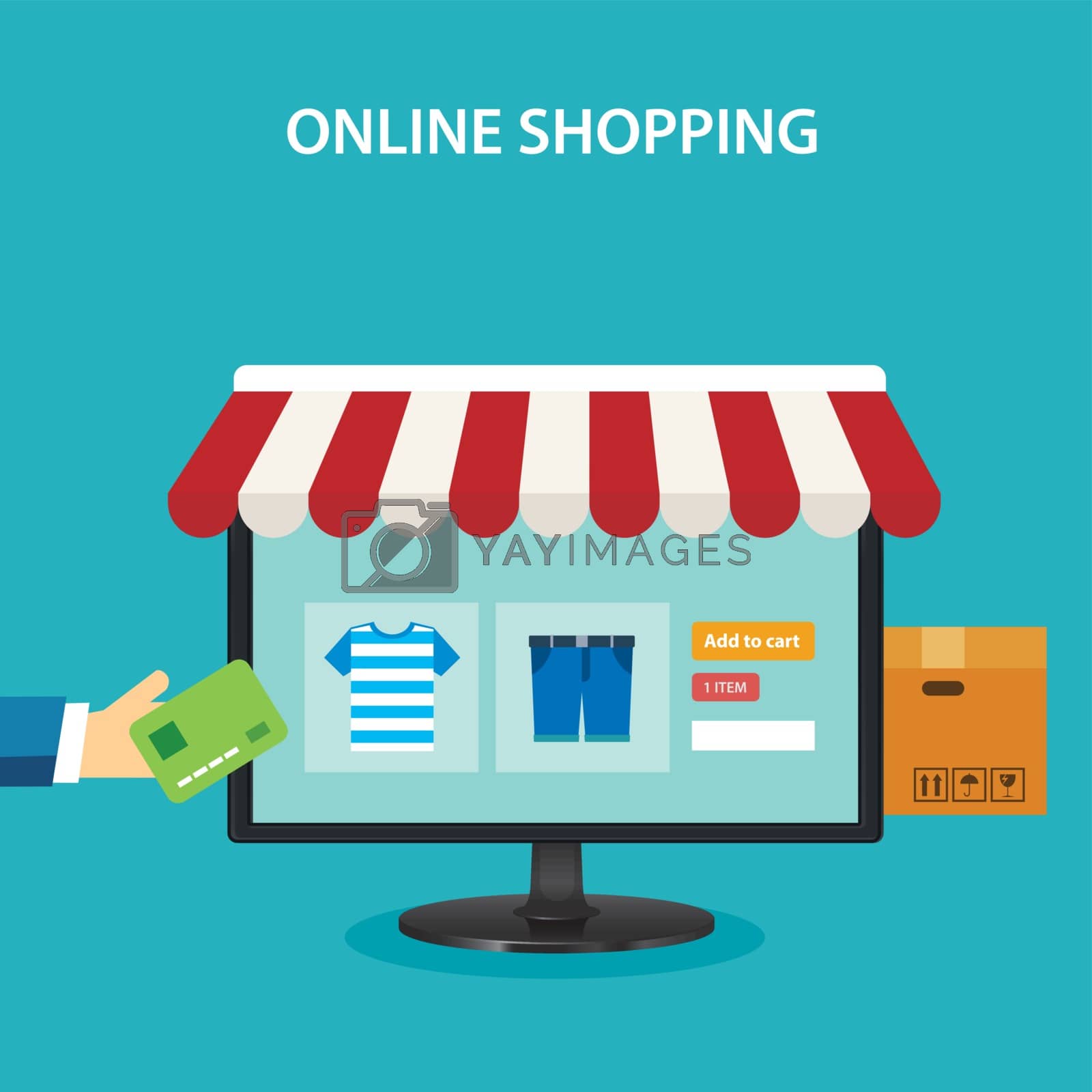 Royalty free image of online shopping concept flat design by kaisorn
