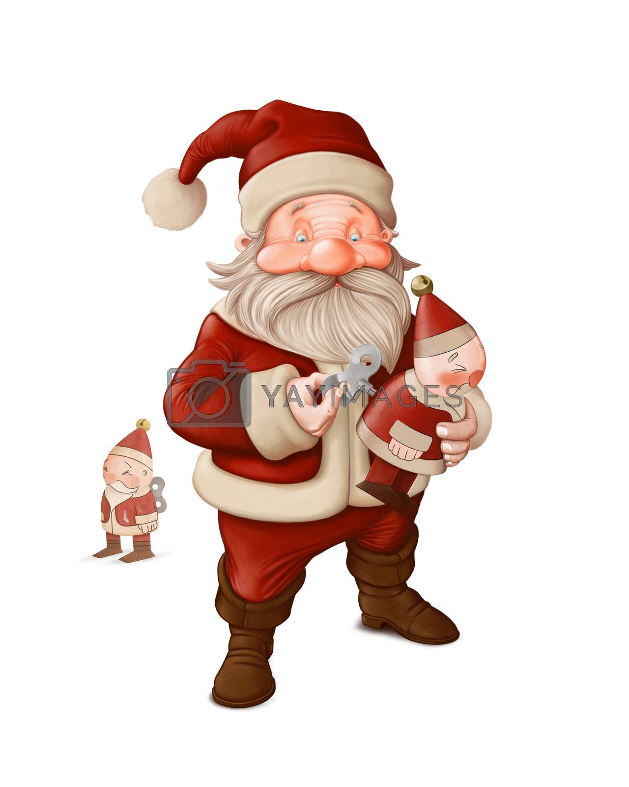 Royalty free image of Santa Claus and mechanical doll by jordygraph