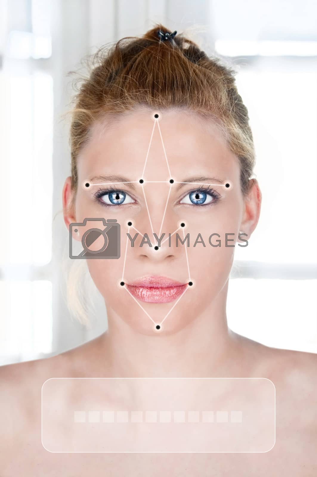 Royalty free image of Young woman beauty portrait with face detection by stevanovicigor