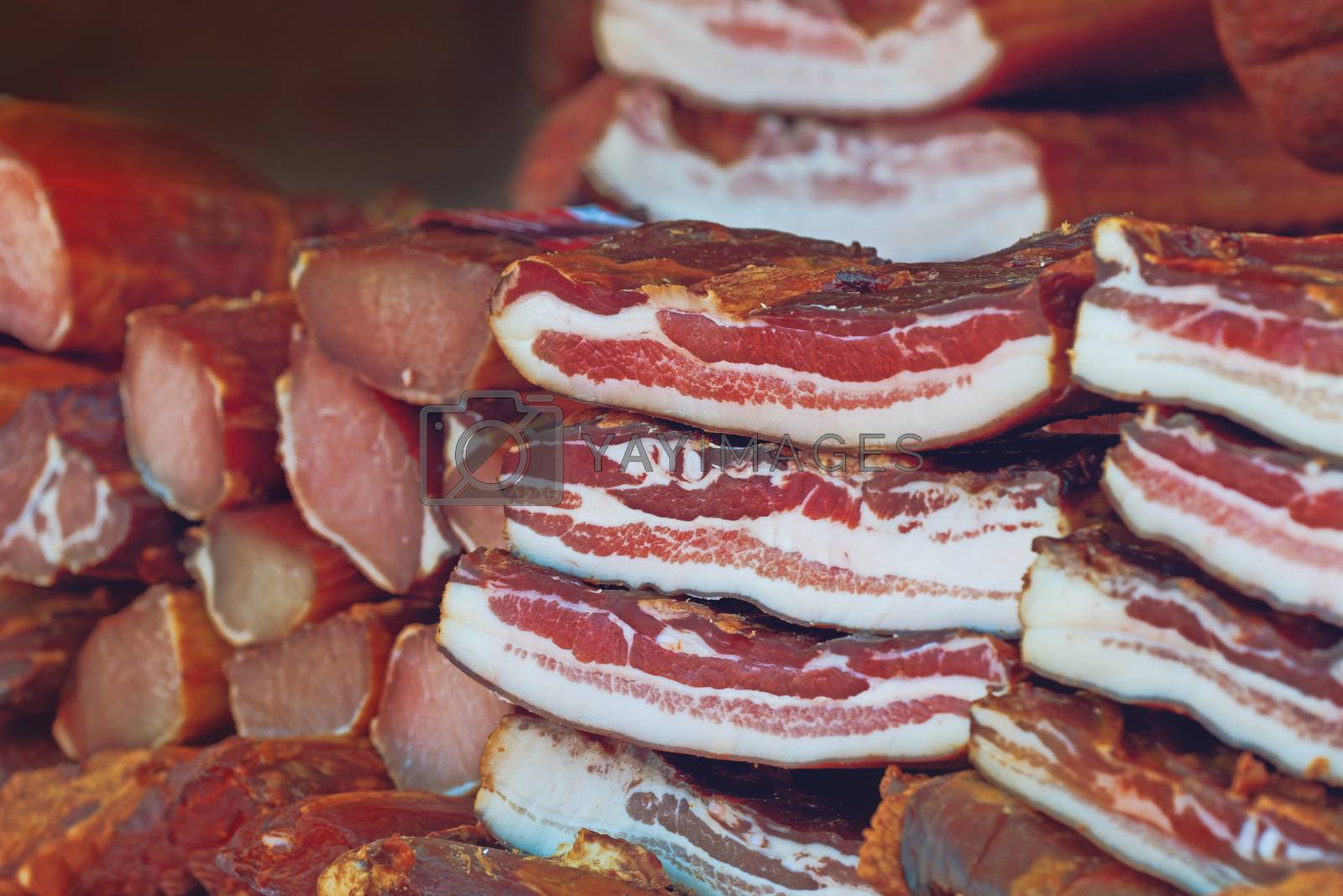 Royalty free image of Cured Bacon Stack by stevanovicigor