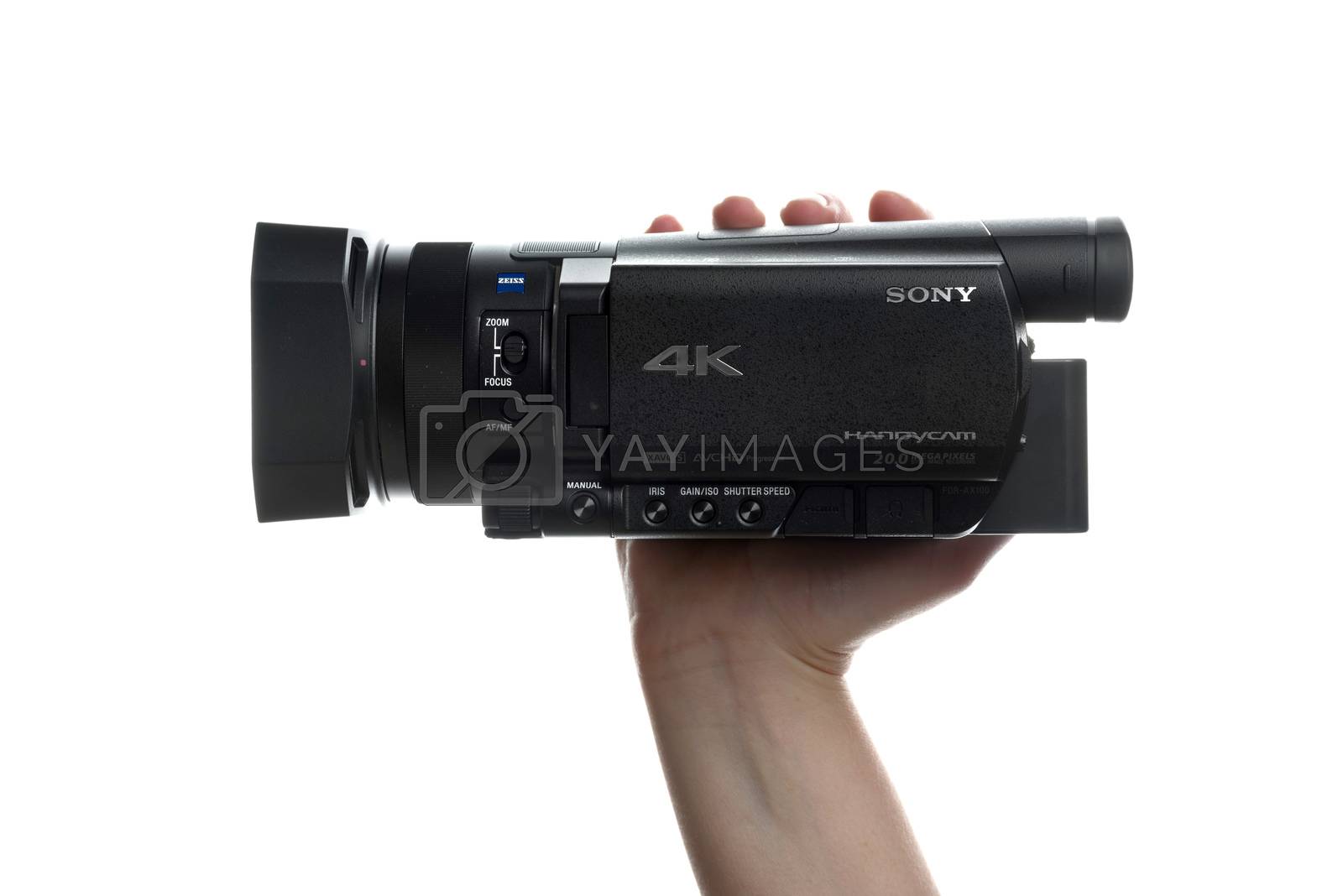 Royalty free image of Sony FDR AX100 4k UHD Handycam Camcorder by stevanovicigor