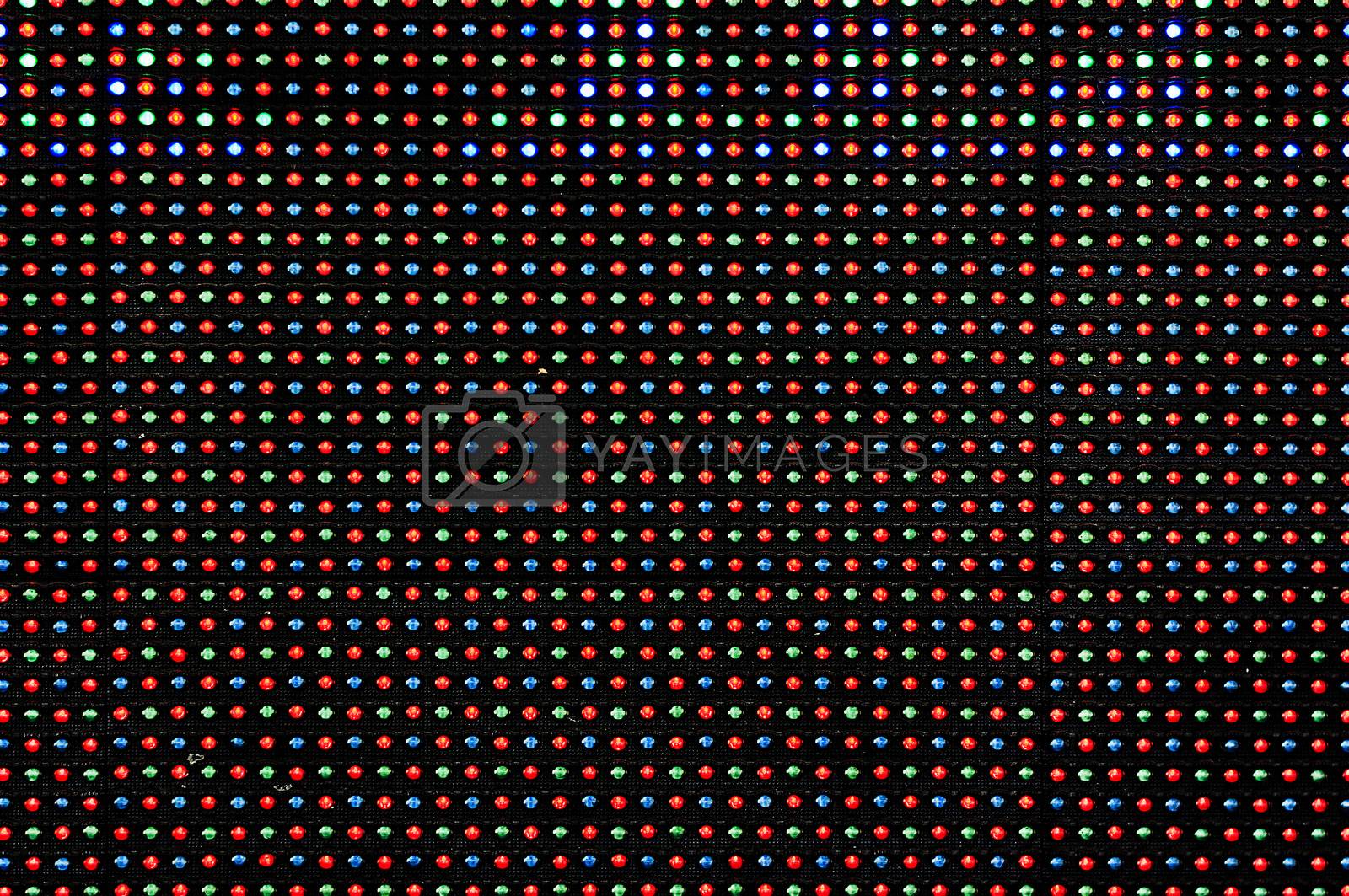 LED Display as Technology Background - Red, Green and Blue LED Lamp Diodes