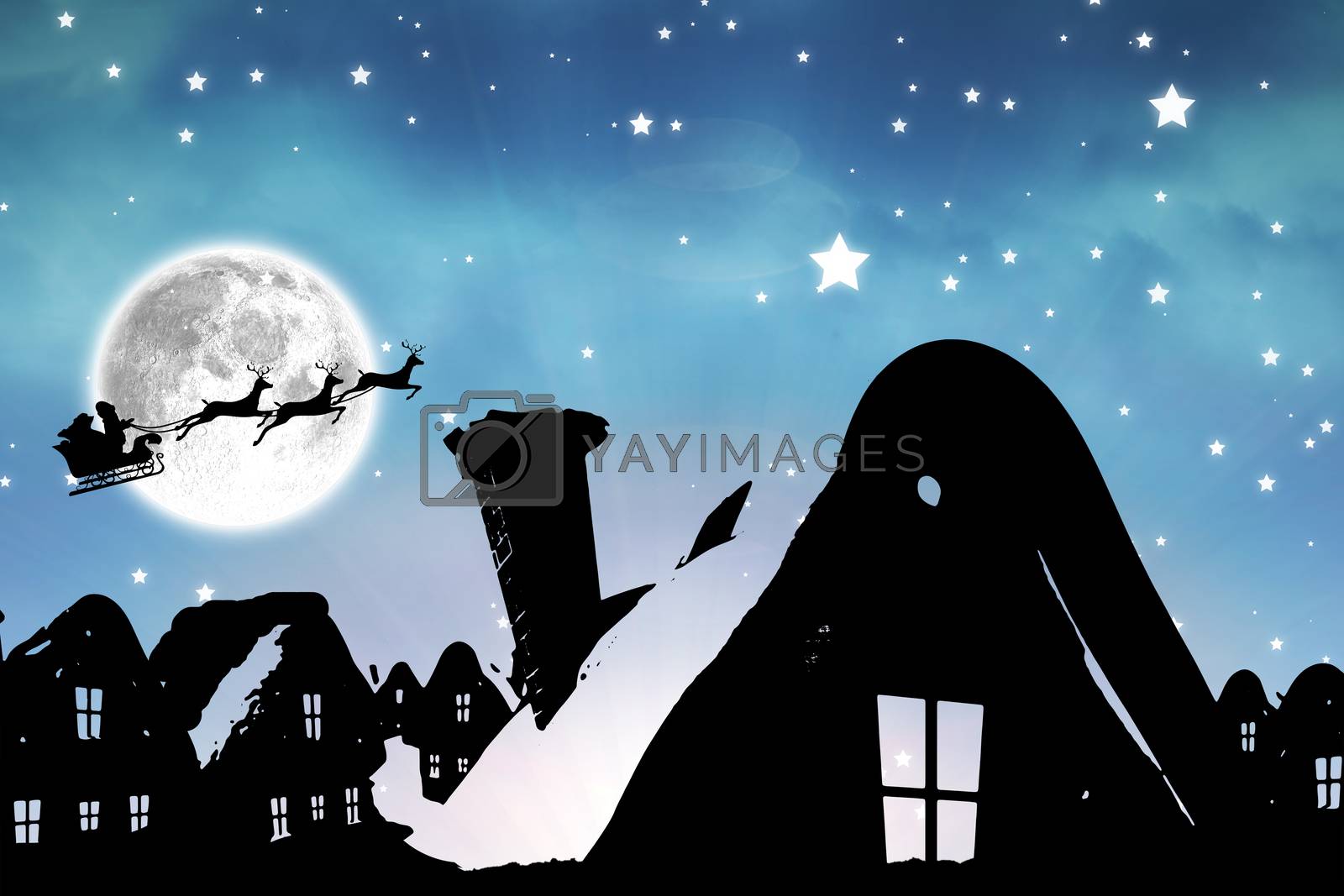 Royalty free image of Composite image of christmas scene silhouette by Wavebreakmedia
