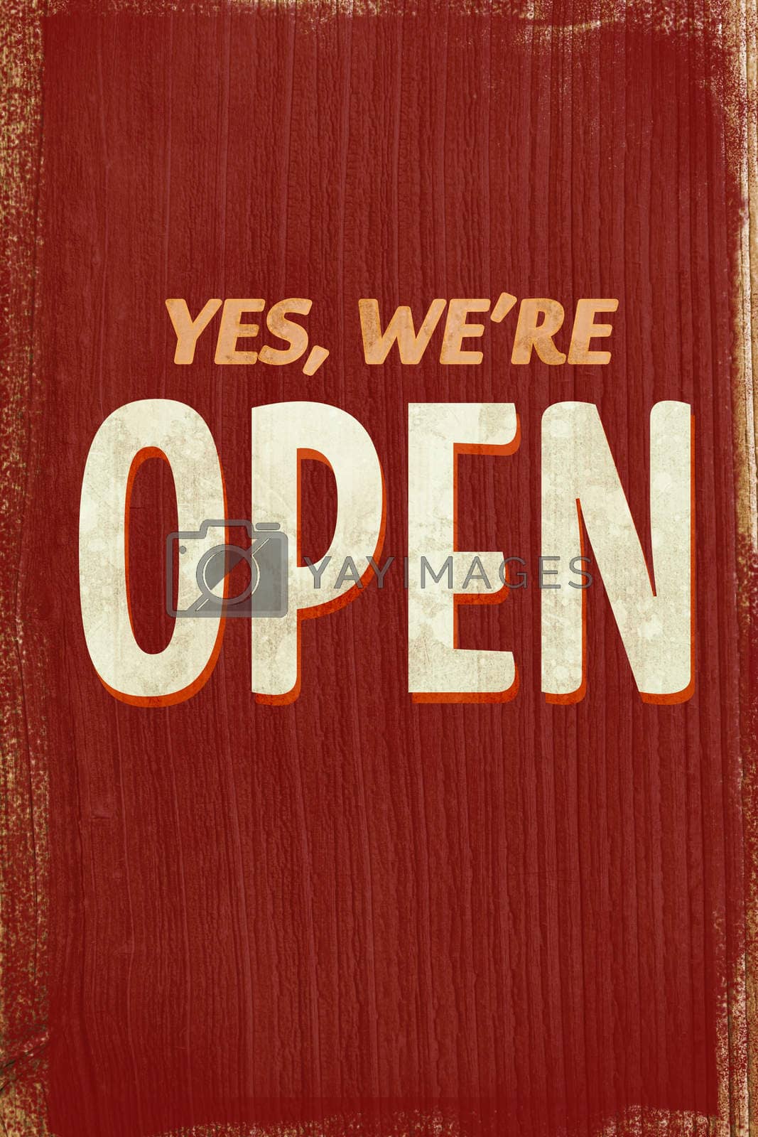 Royalty free image of A Vintage coloured open sign by Wavebreakmedia