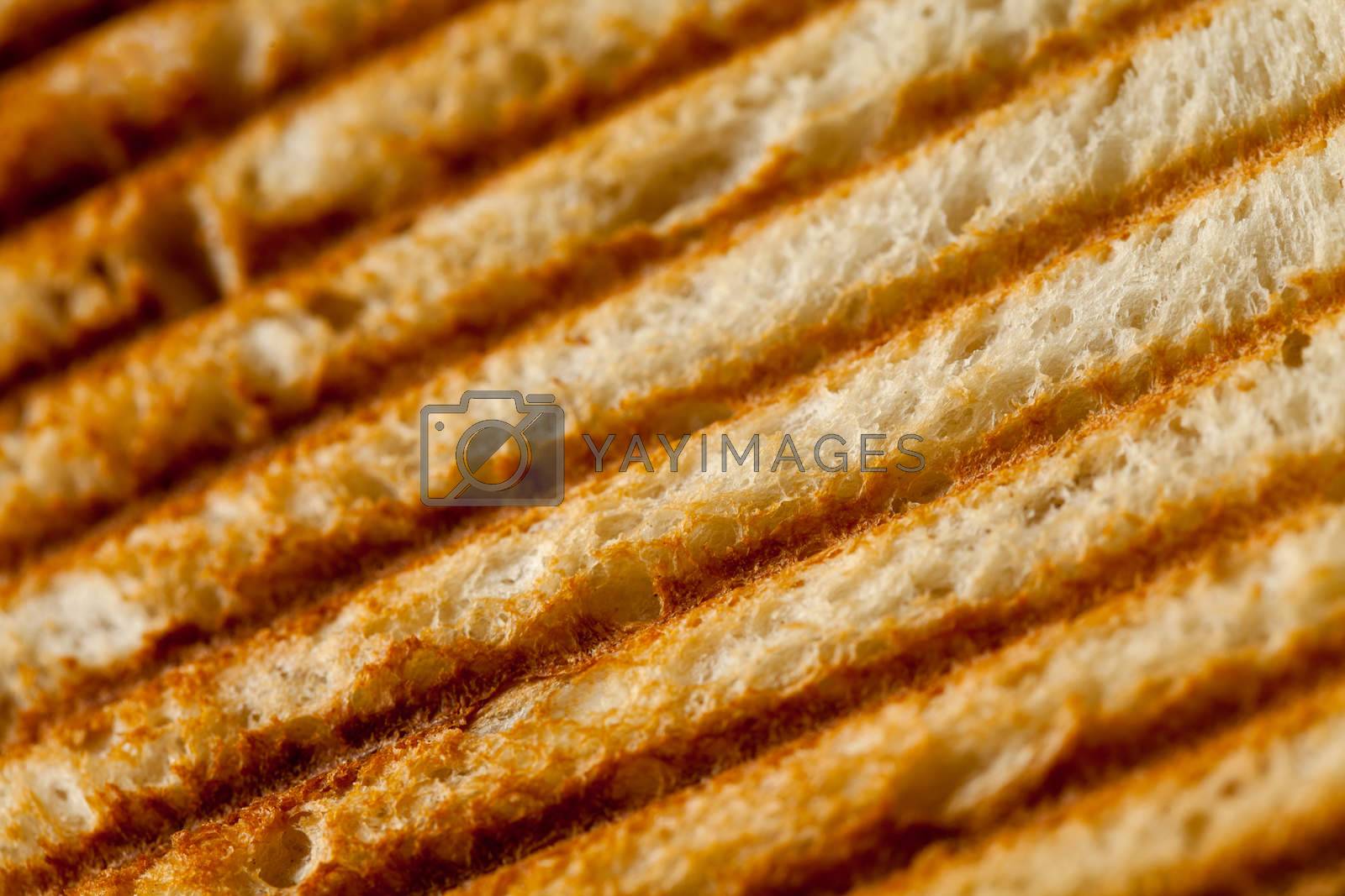Close up of a burned french toast texture
