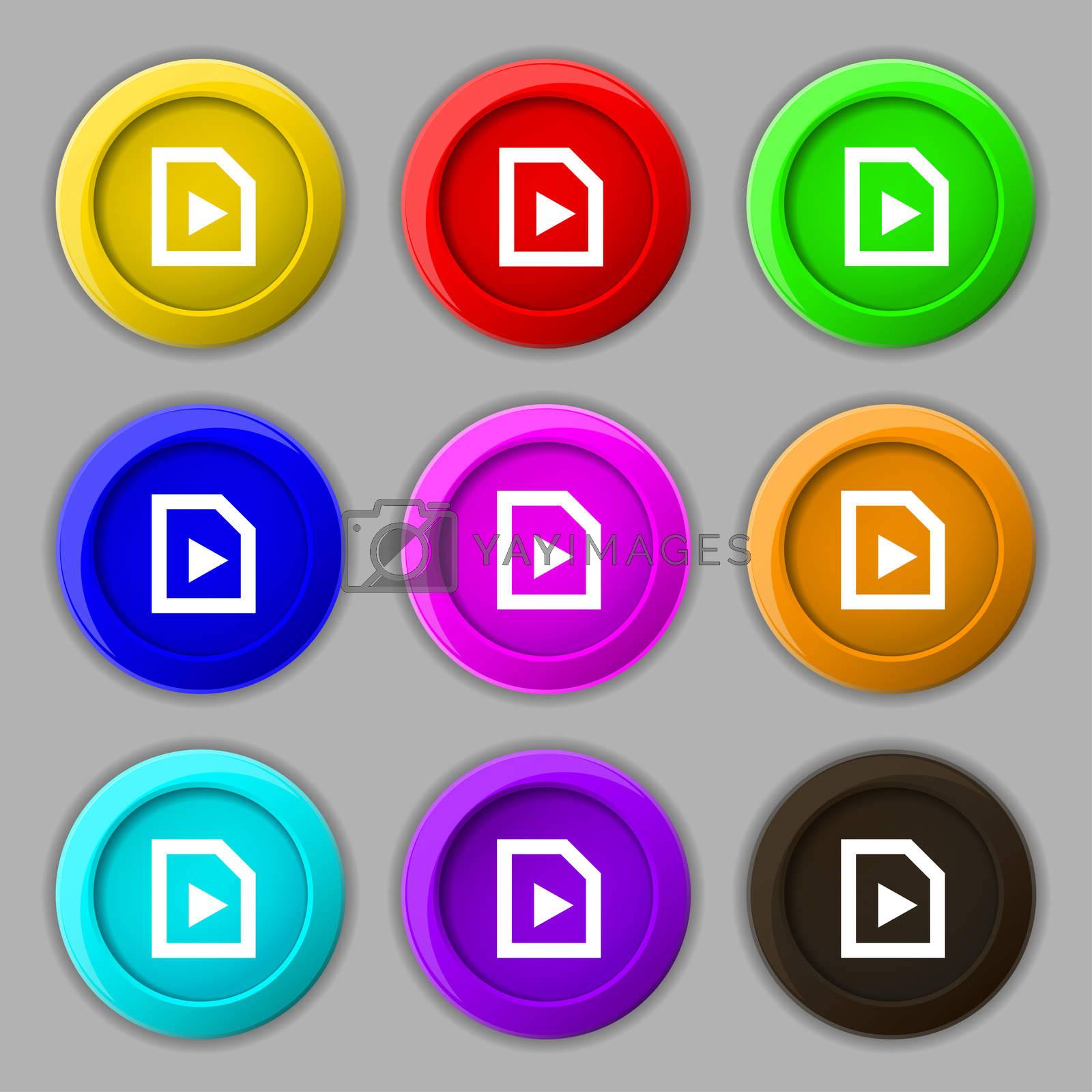 Royalty free image of play icon sign. symbol on nine round colourful buttons.  by serhii_lohvyniuk