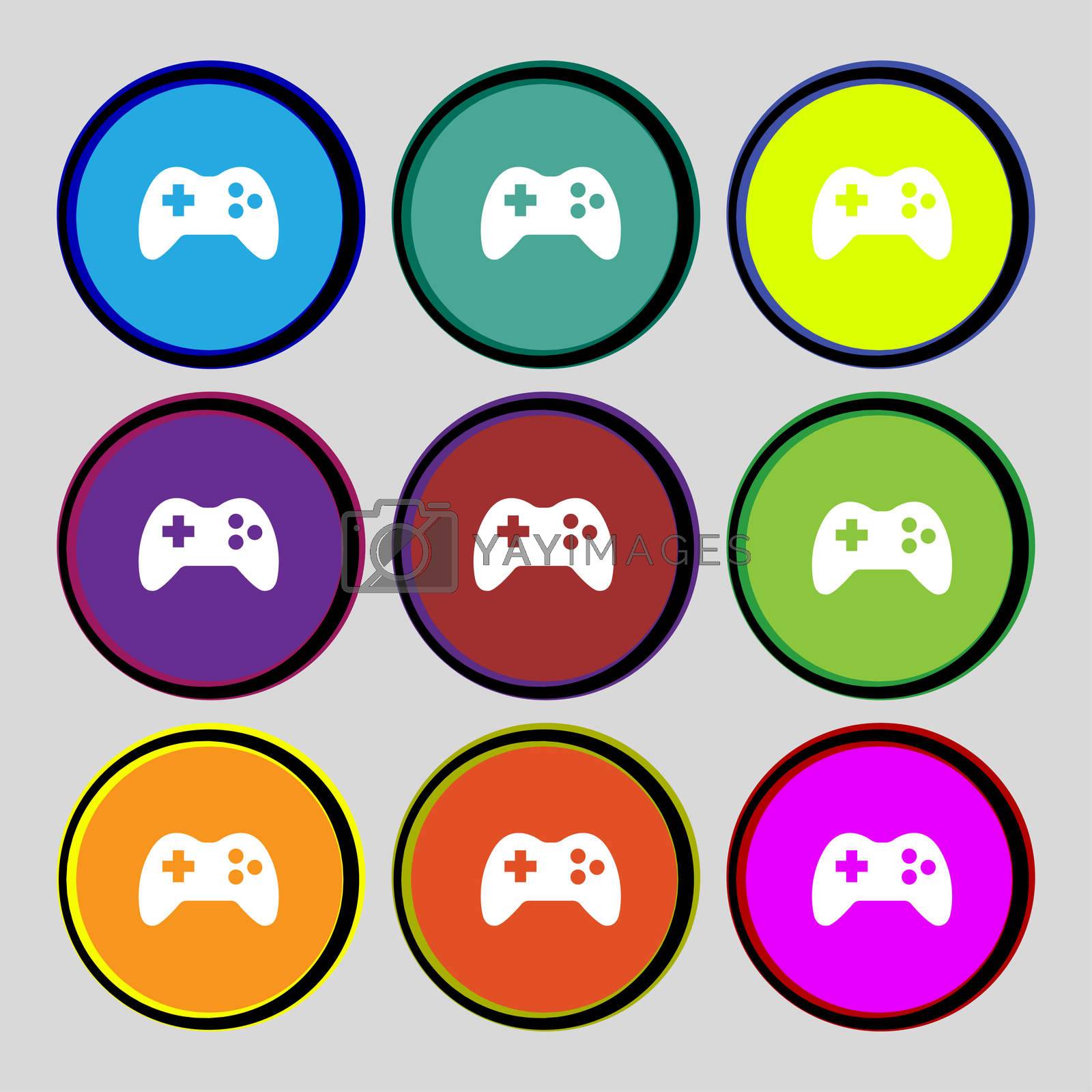 Royalty free image of Joystick sign icon. Video game symbol. Set colourful buttons.  by serhii_lohvyniuk