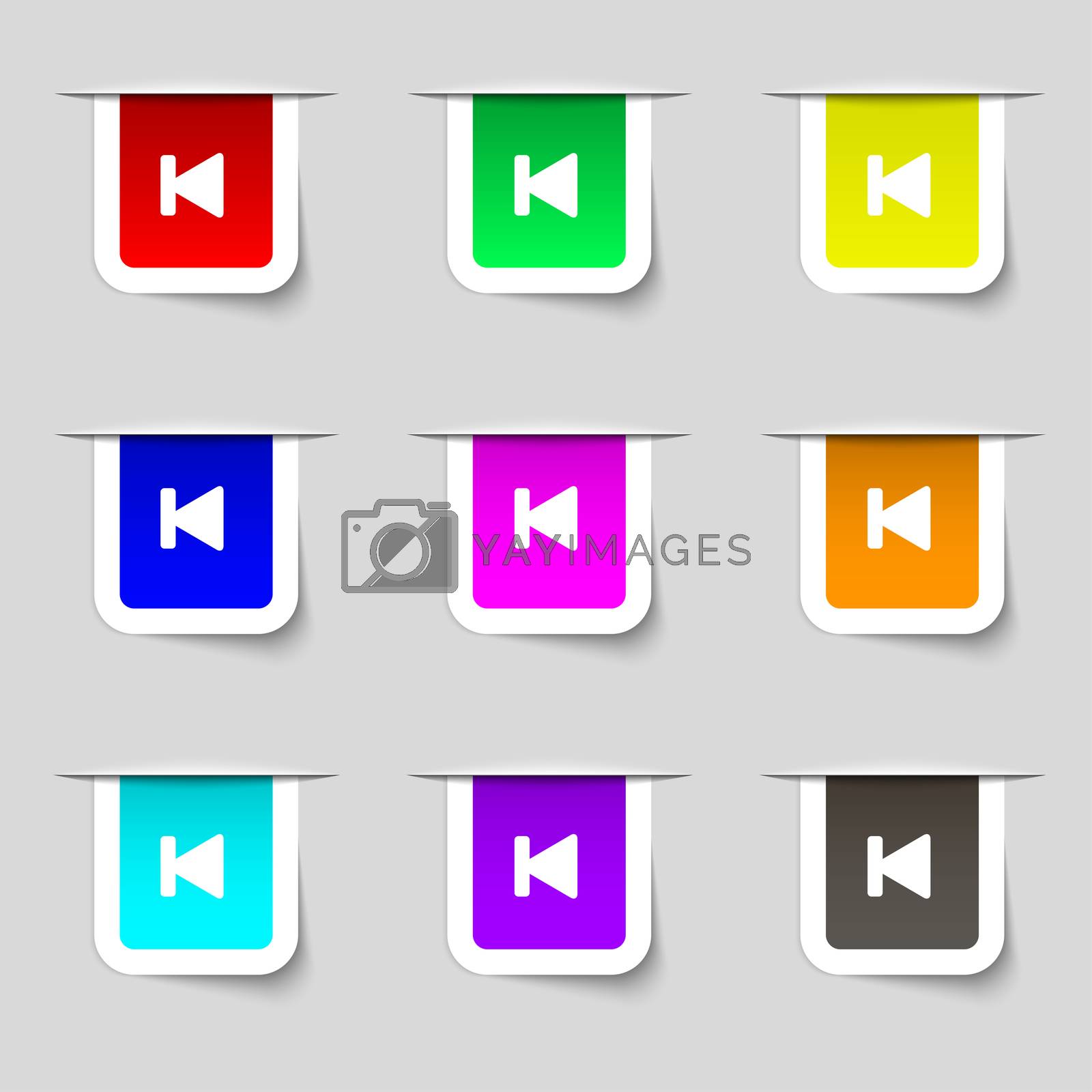 Royalty free image of fast backward icon sign. Set of multicolored modern labels for your design.  by serhii_lohvyniuk