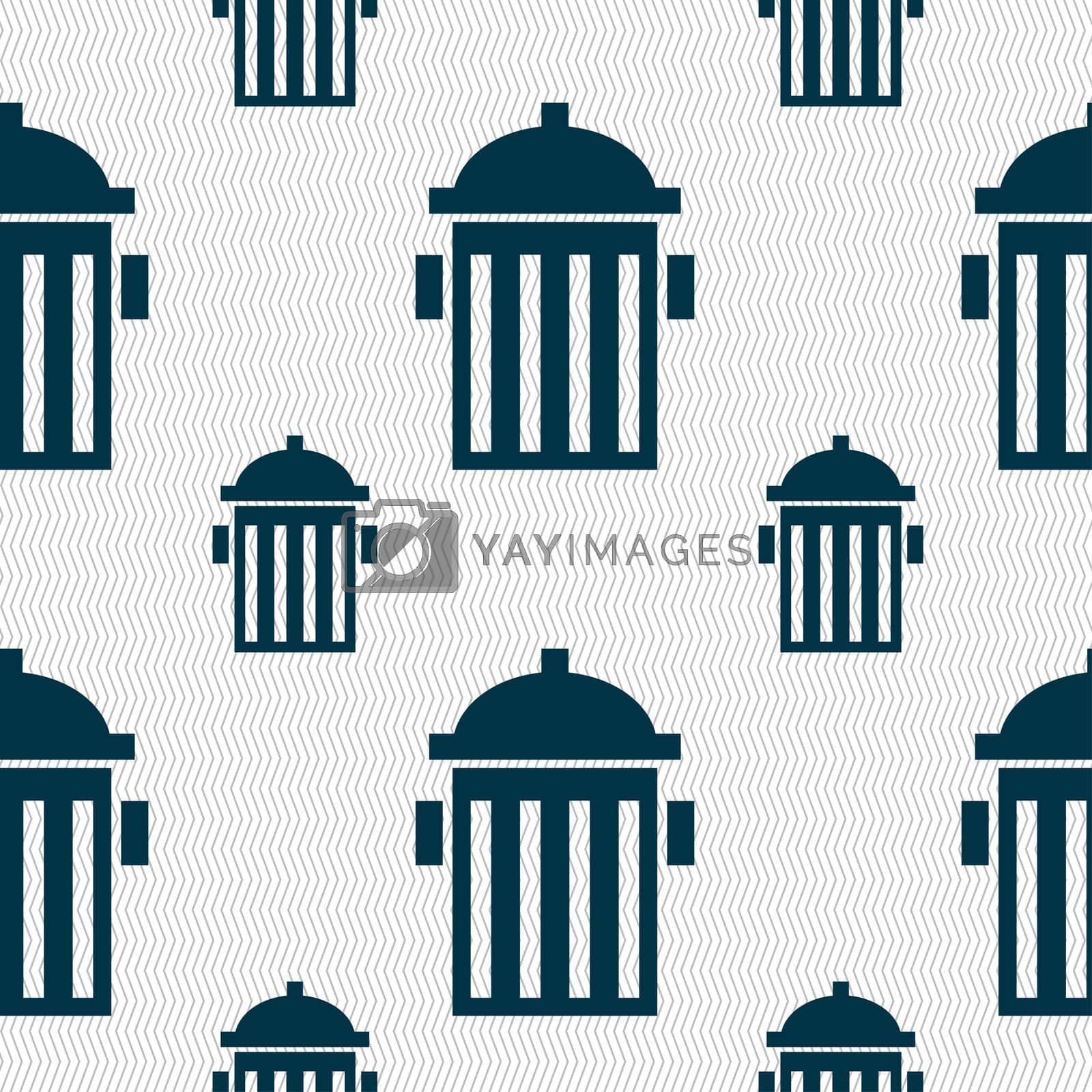 Royalty free image of fire hydrant icon sign. Seamless pattern with geometric texture.  by serhii_lohvyniuk