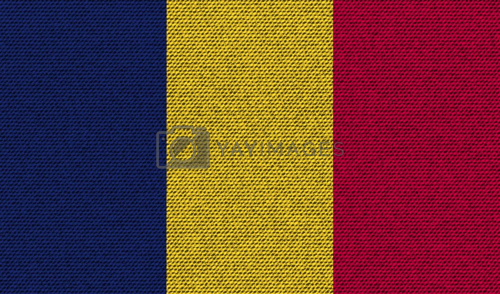 Royalty free image of Flags Chad on denim texture. Vector by serhii_lohvyniuk