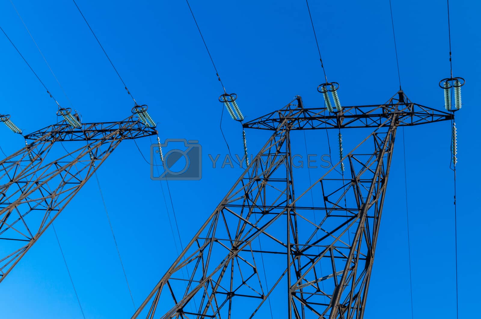 Royalty free image of high-voltage power lines by Andreua