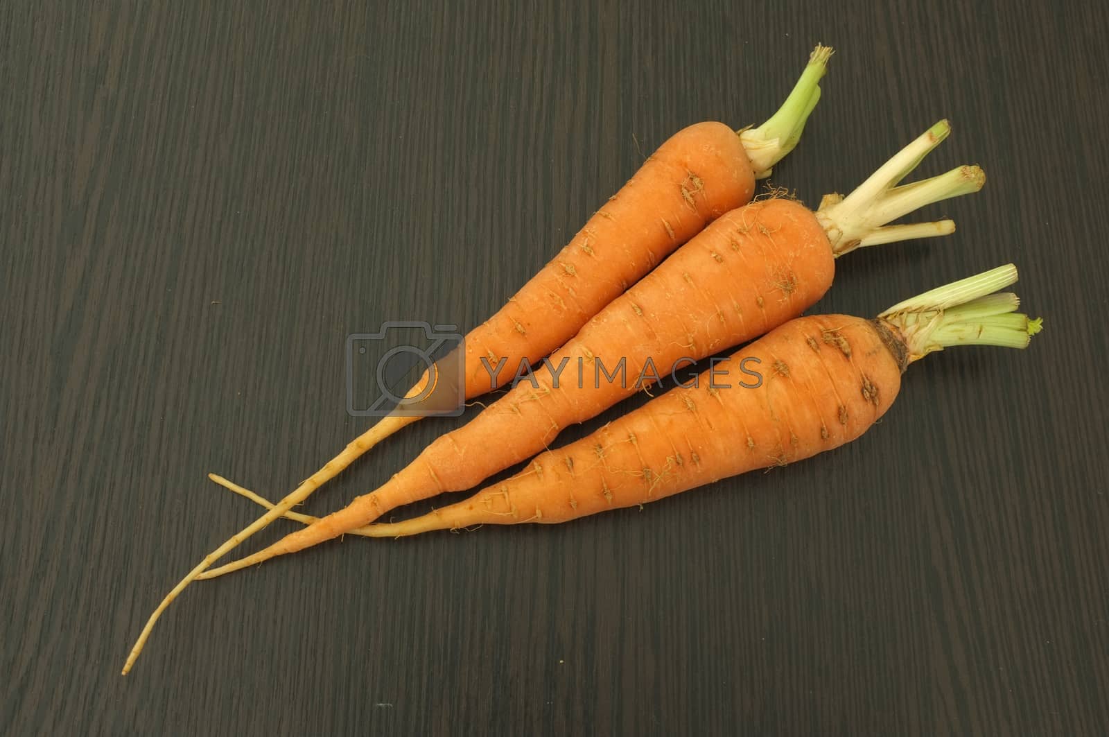 Royalty free image of Carrot on wooden background by Hepjam