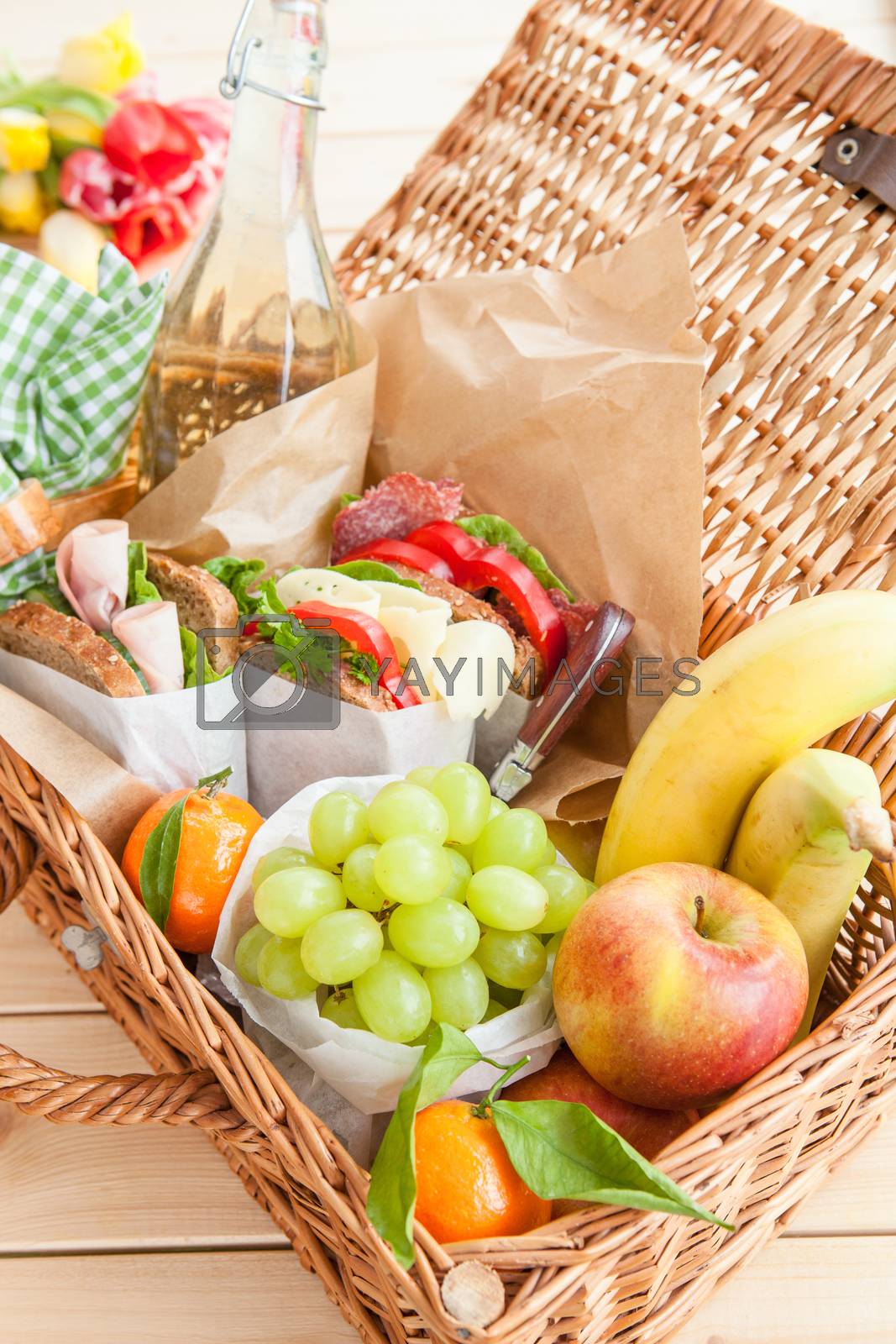 Royalty free image of Filled picnic basket by BarbaraNeveu
