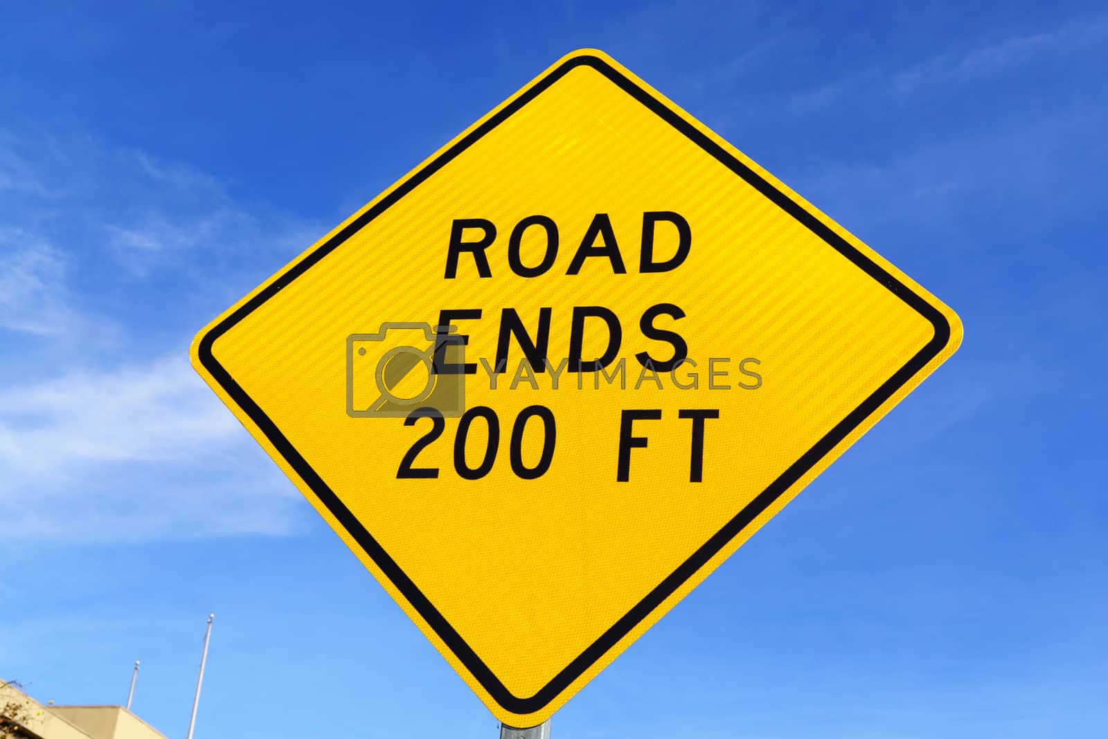 Royalty free image of Yellow Road Ends Ahead Sign by wolterk