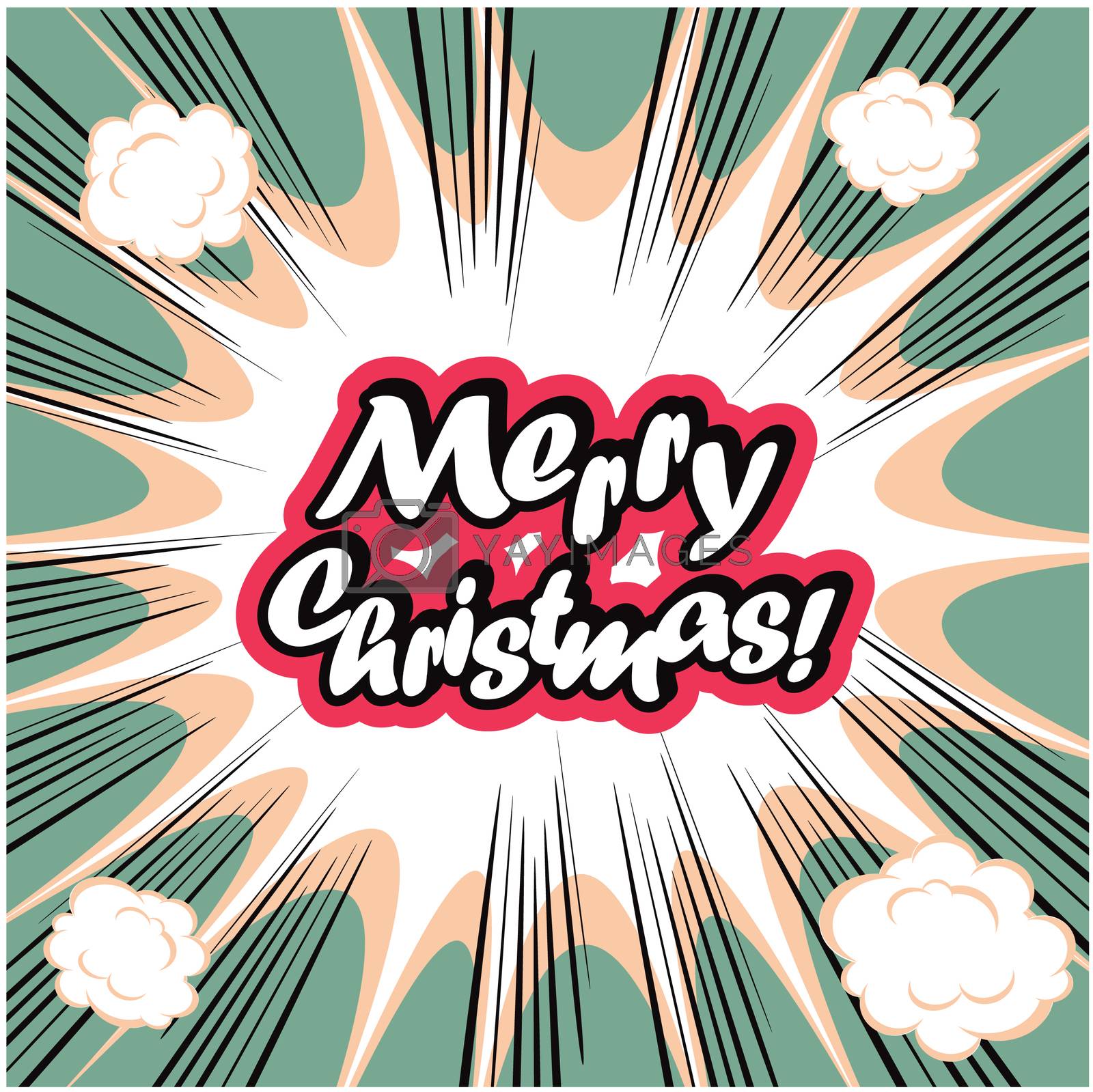 Royalty free image of Comic book background Merry Christmas Card by tamaravector
