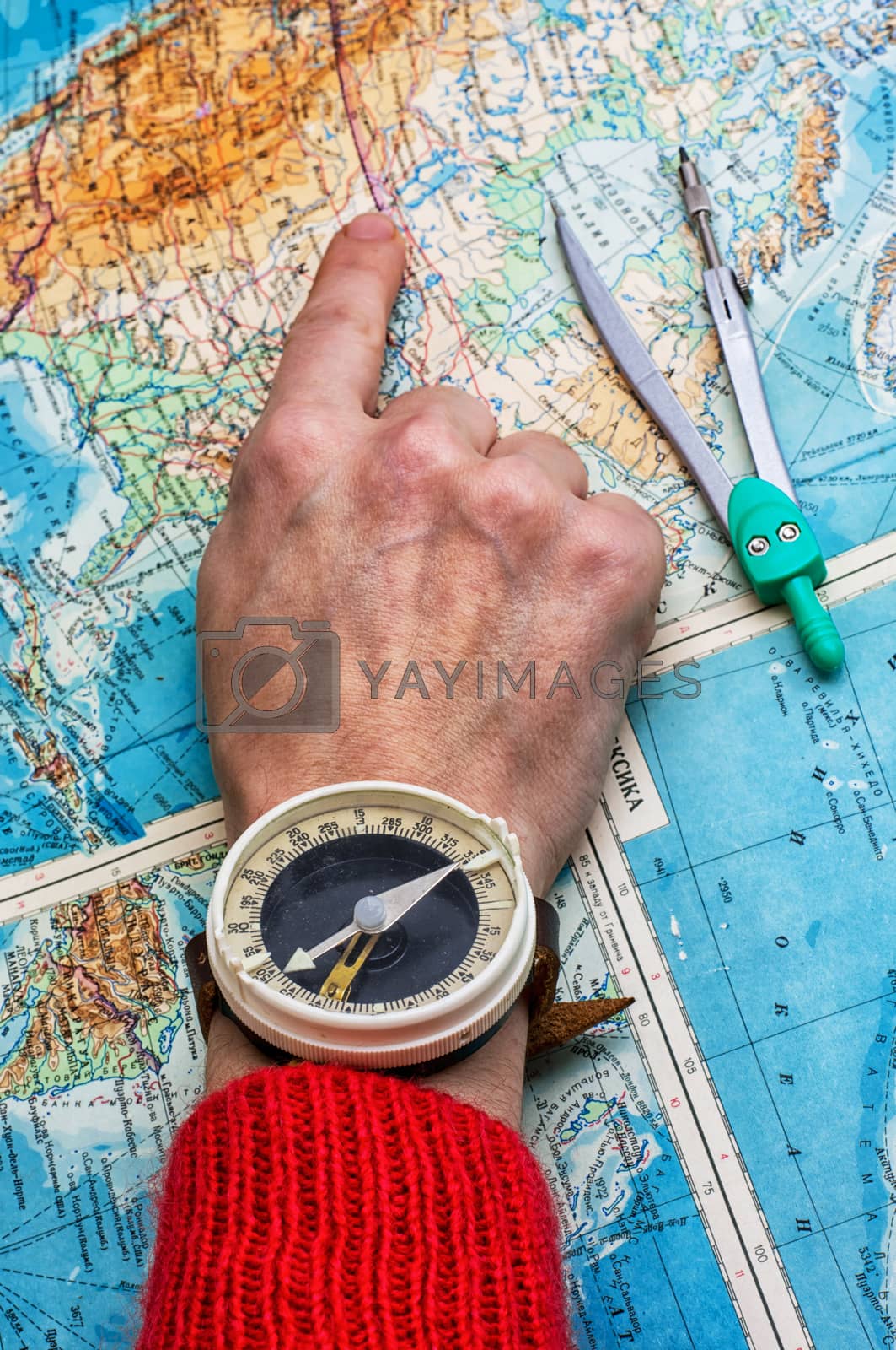 Royalty free image of hand to indicate the route  by LMykola