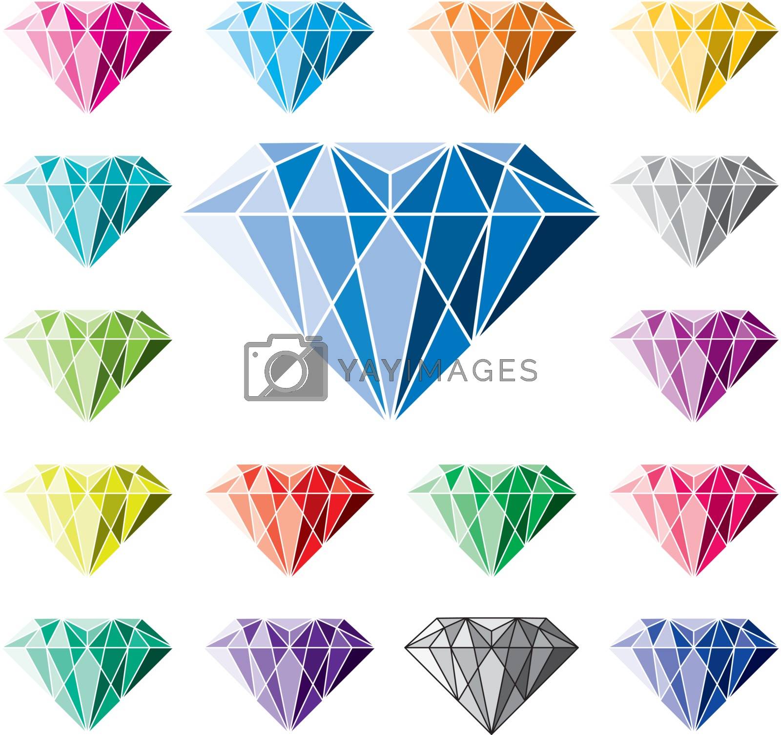 Royalty free image of vector collection of colorful diamonds by freesoulproduction