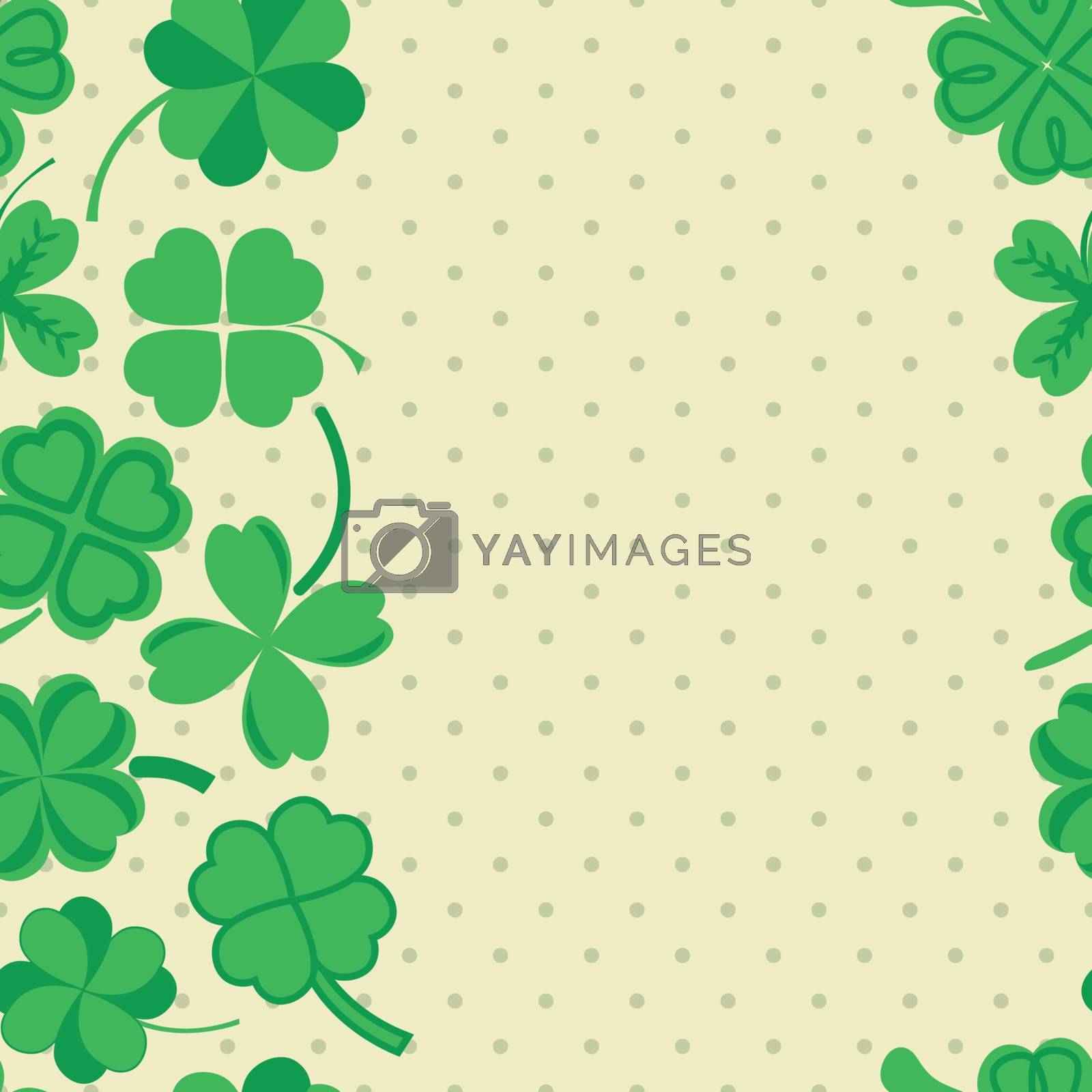 Royalty free image of St Patric day pattern with green clover leafs by LittleCuckoo