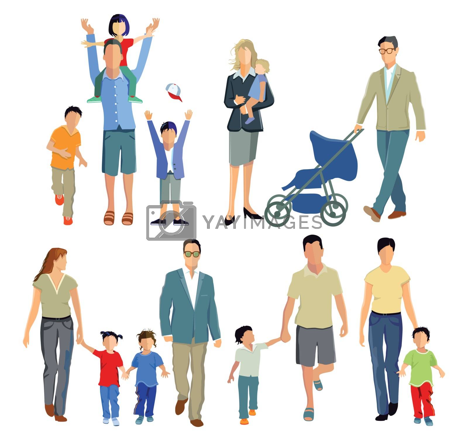 Royalty free image of families with children by scusi