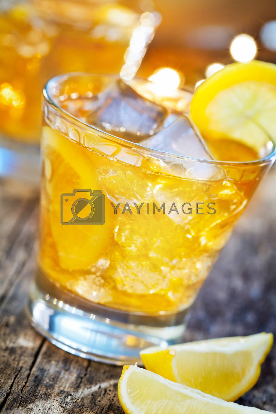 Close up photograph of some freshly made iced tea