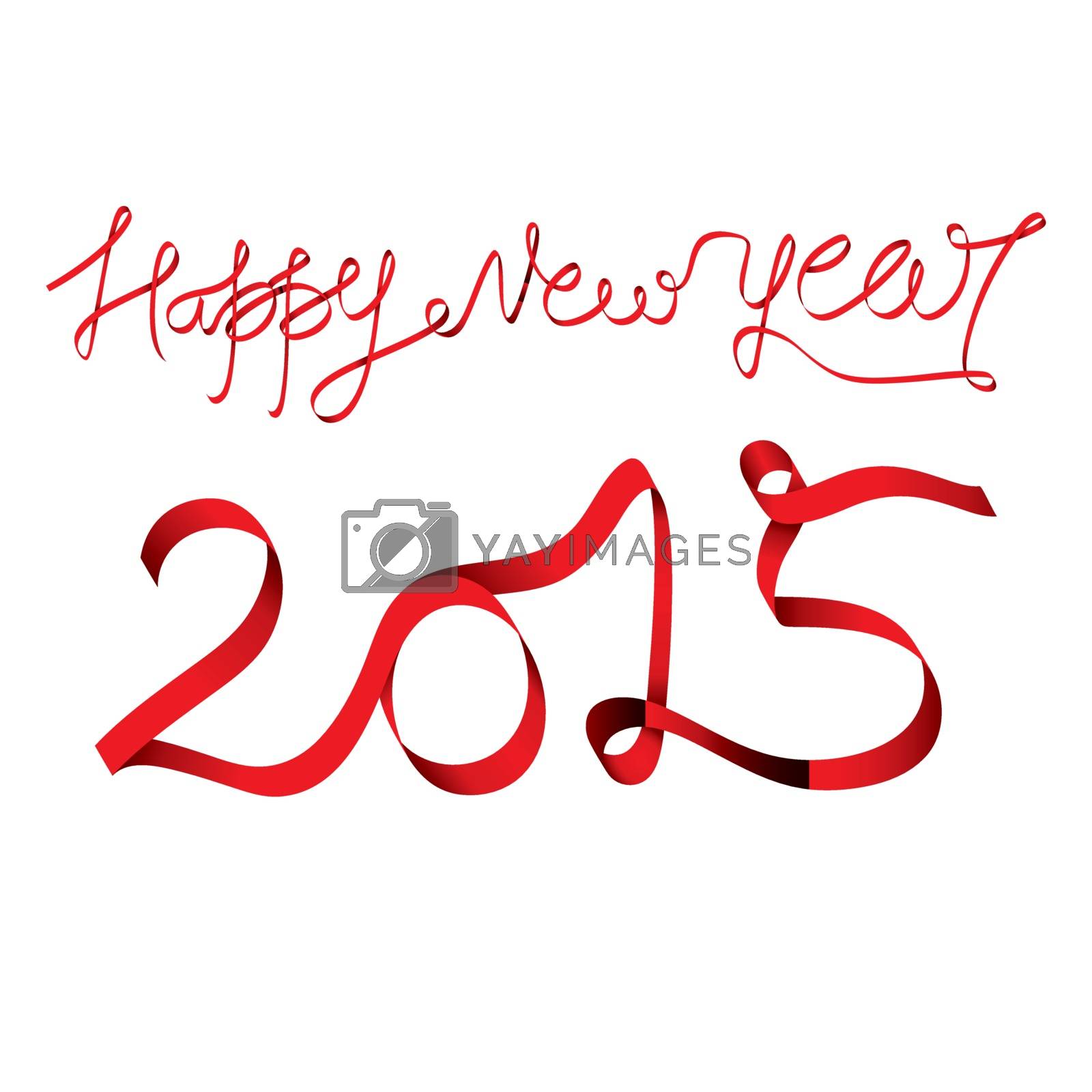Royalty free image of creative happy new year 2015 greeting design with red ribbon  vector by vectoraart