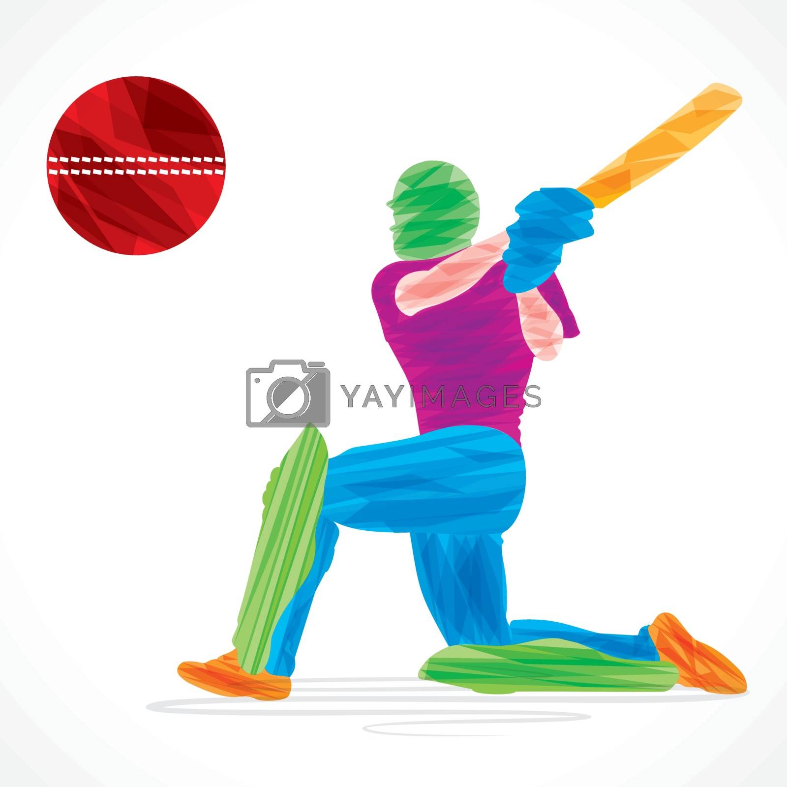 Royalty free image of creative abstract cricket player design by brush stroke vector by vectoraart