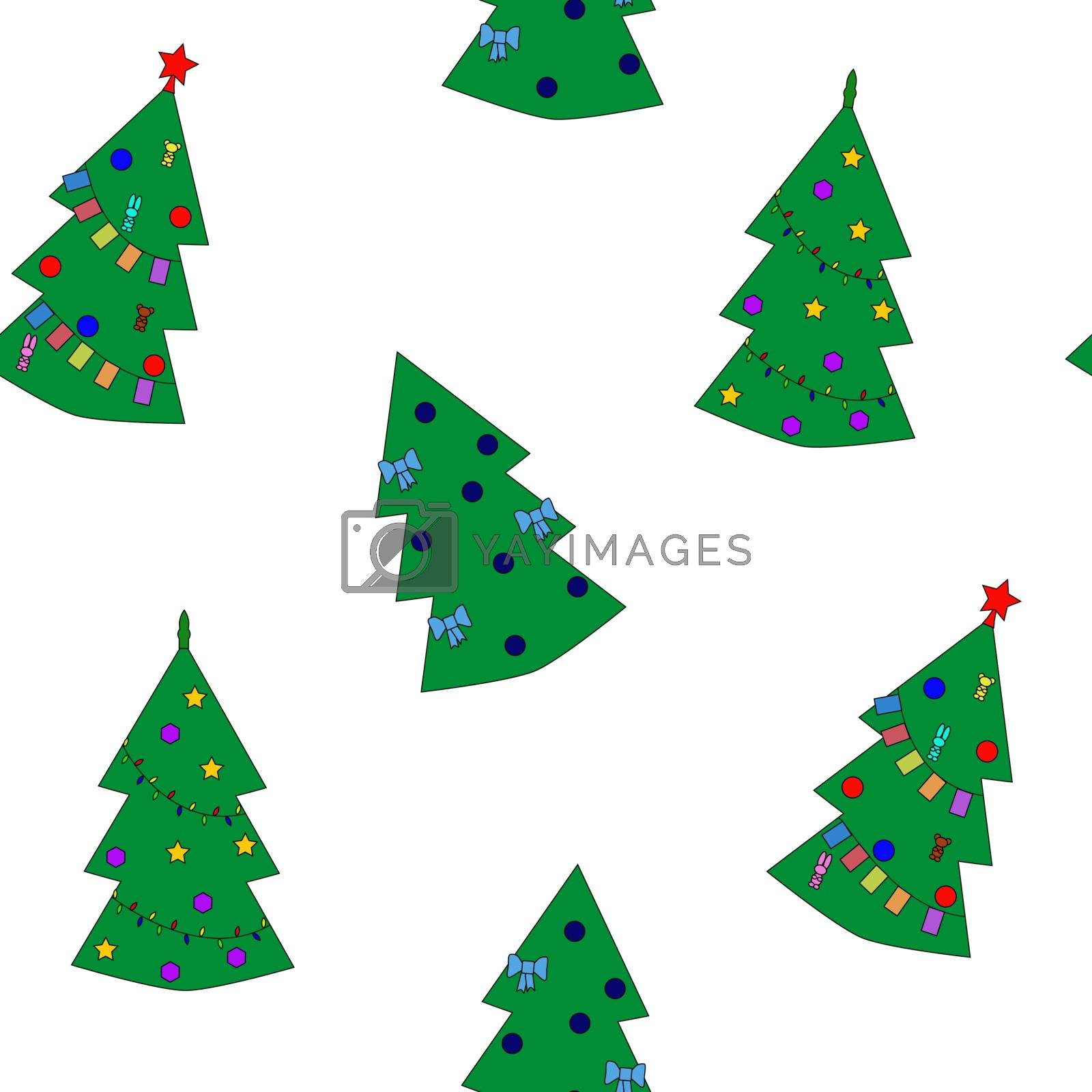 Royalty free image of Seamless pattern of christmas tree on white background by CrisPersonally