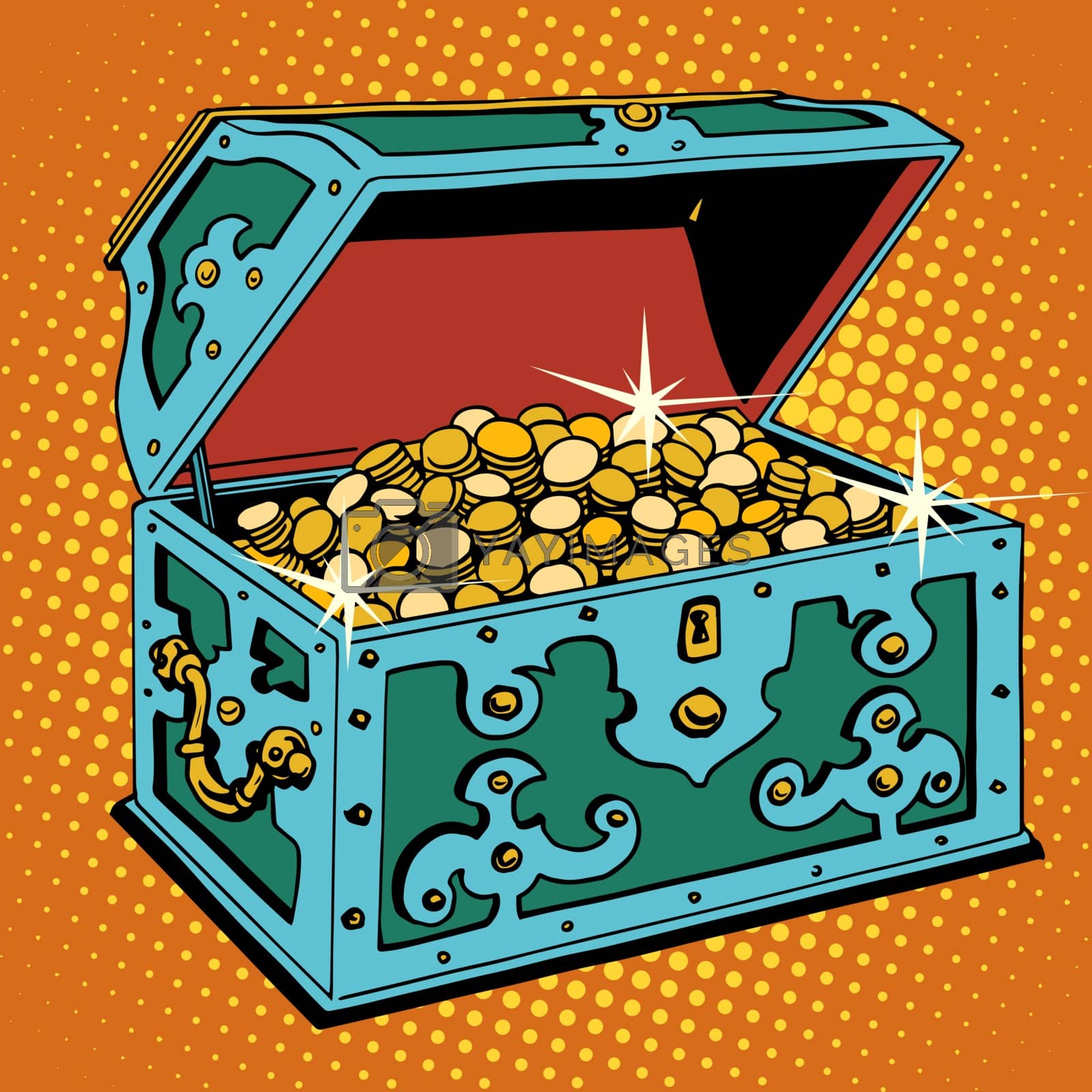 Royalty free image of Treasure chest with Golden coins by studiostoks