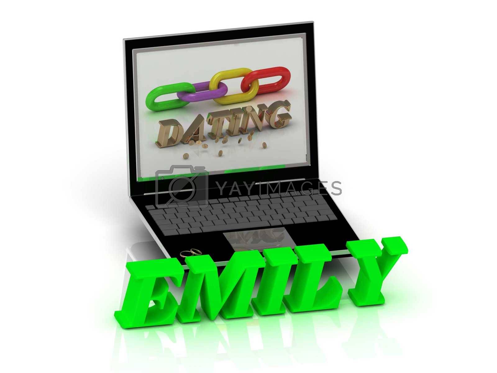 Royalty free image of EMILY- Name and Family bright letters near Notebook by GreenMost