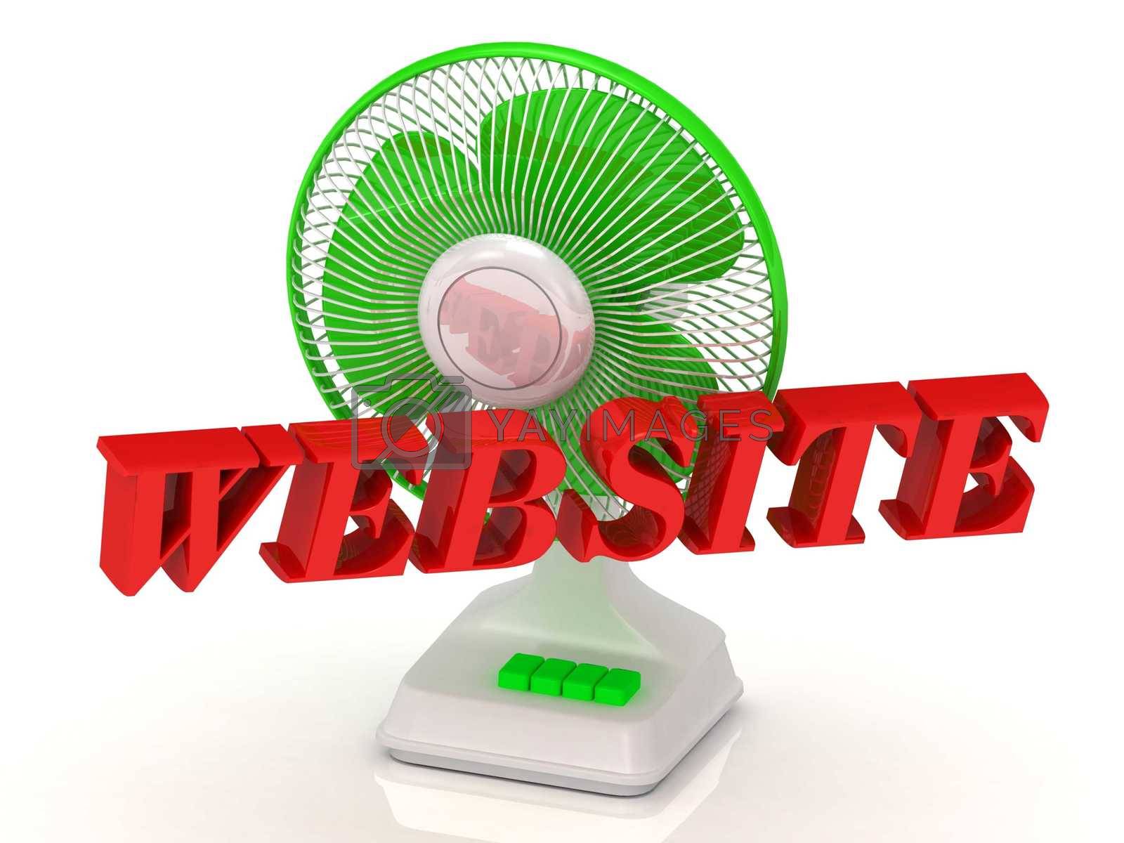 Royalty free image of WEBSITE- Green Fan propeller and bright color letters by GreenMost