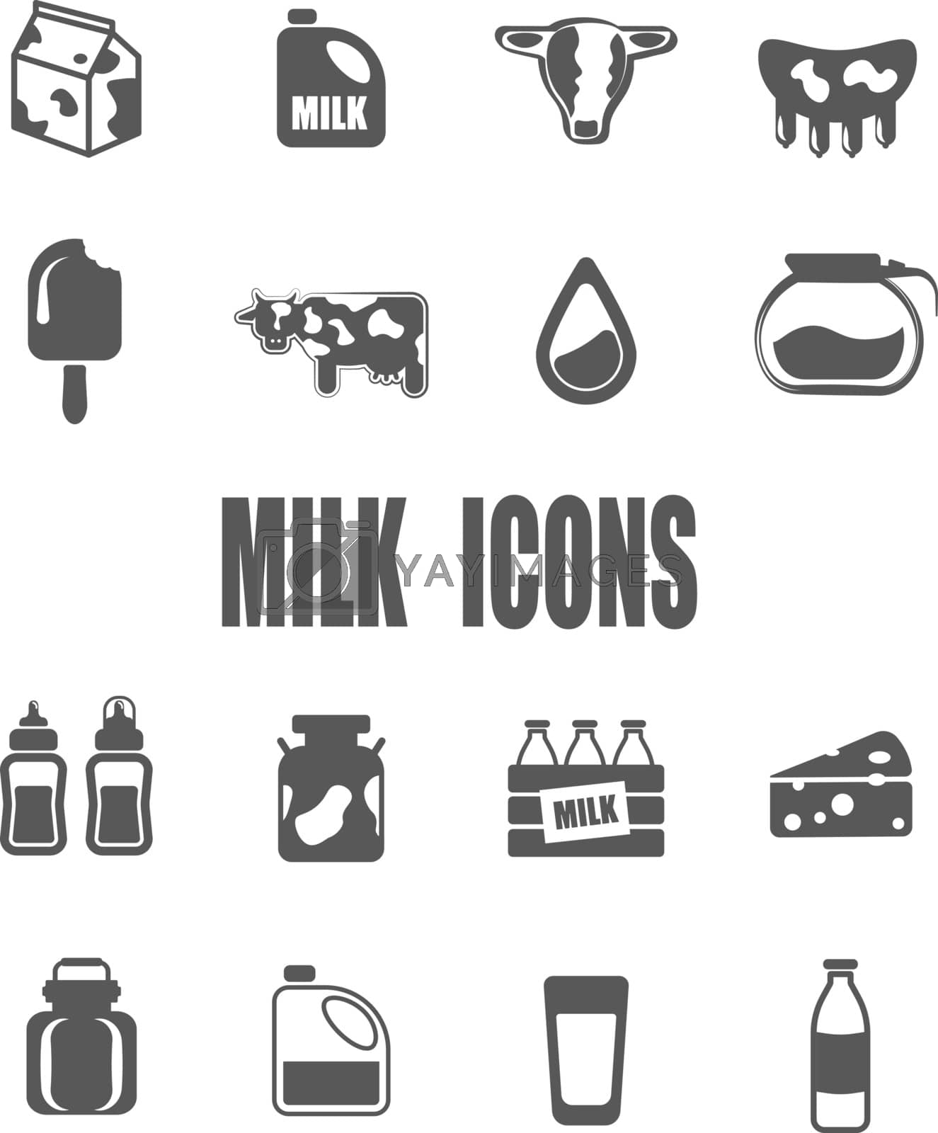 Royalty free image of Milk flat icon set - EPS 10 vector by chingraph