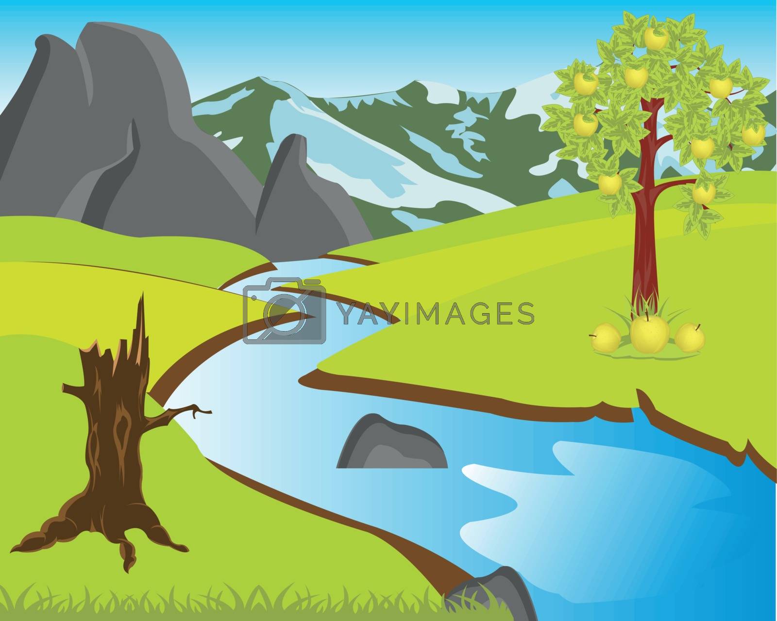 Royalty free image of Landscape with nature and river by cobol1964