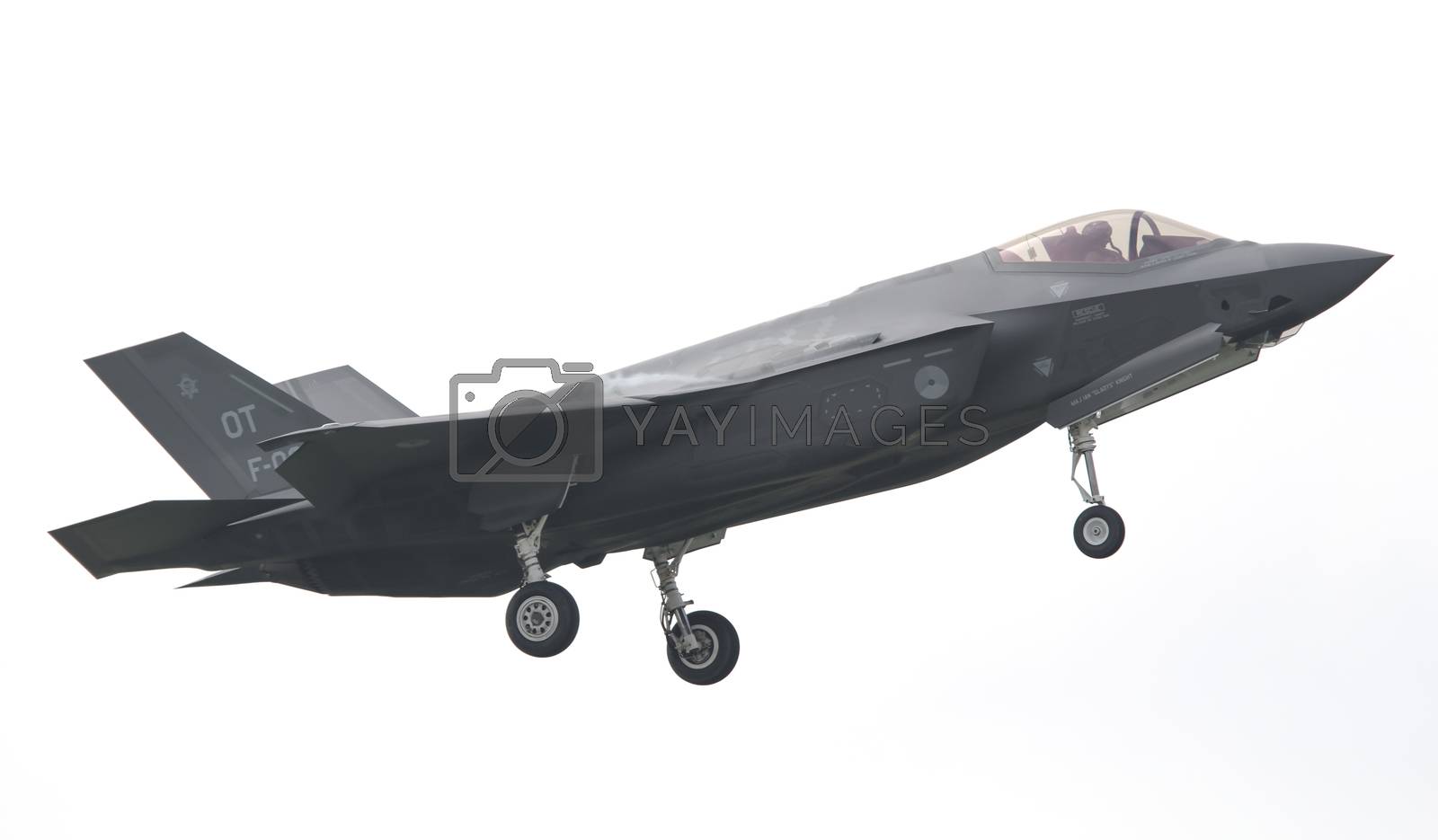 Royalty free image of LEEUWARDEN, THE NETHERLANDS -MAY 26: F-35 fighter during it's fi by michaklootwijk