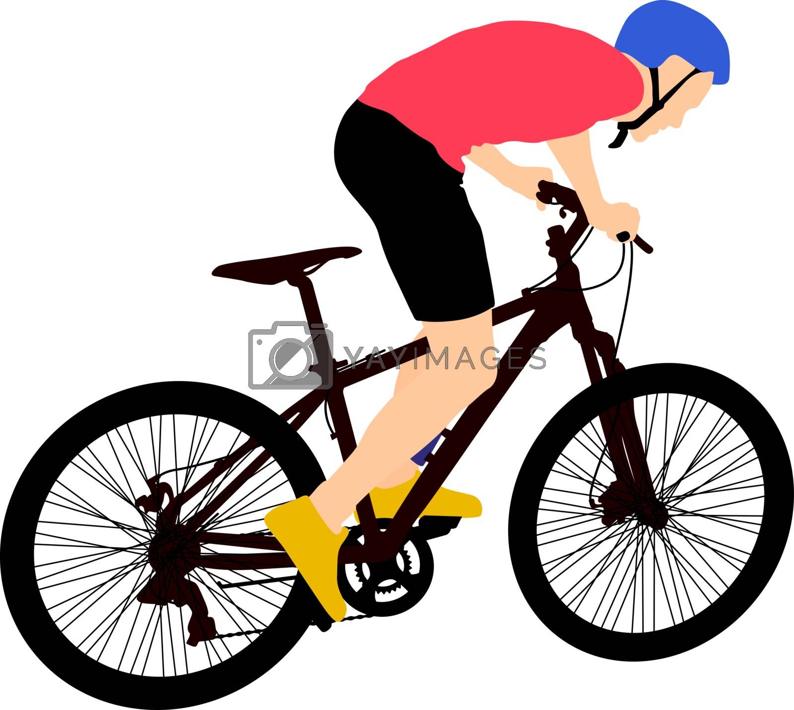Royalty free image of Silhouette of a cyclist male. vector illustration. by aarrows