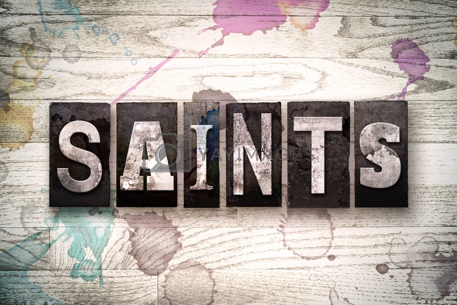 Royalty free image of Saints Concept Metal Letterpress Type by enterlinedesign
