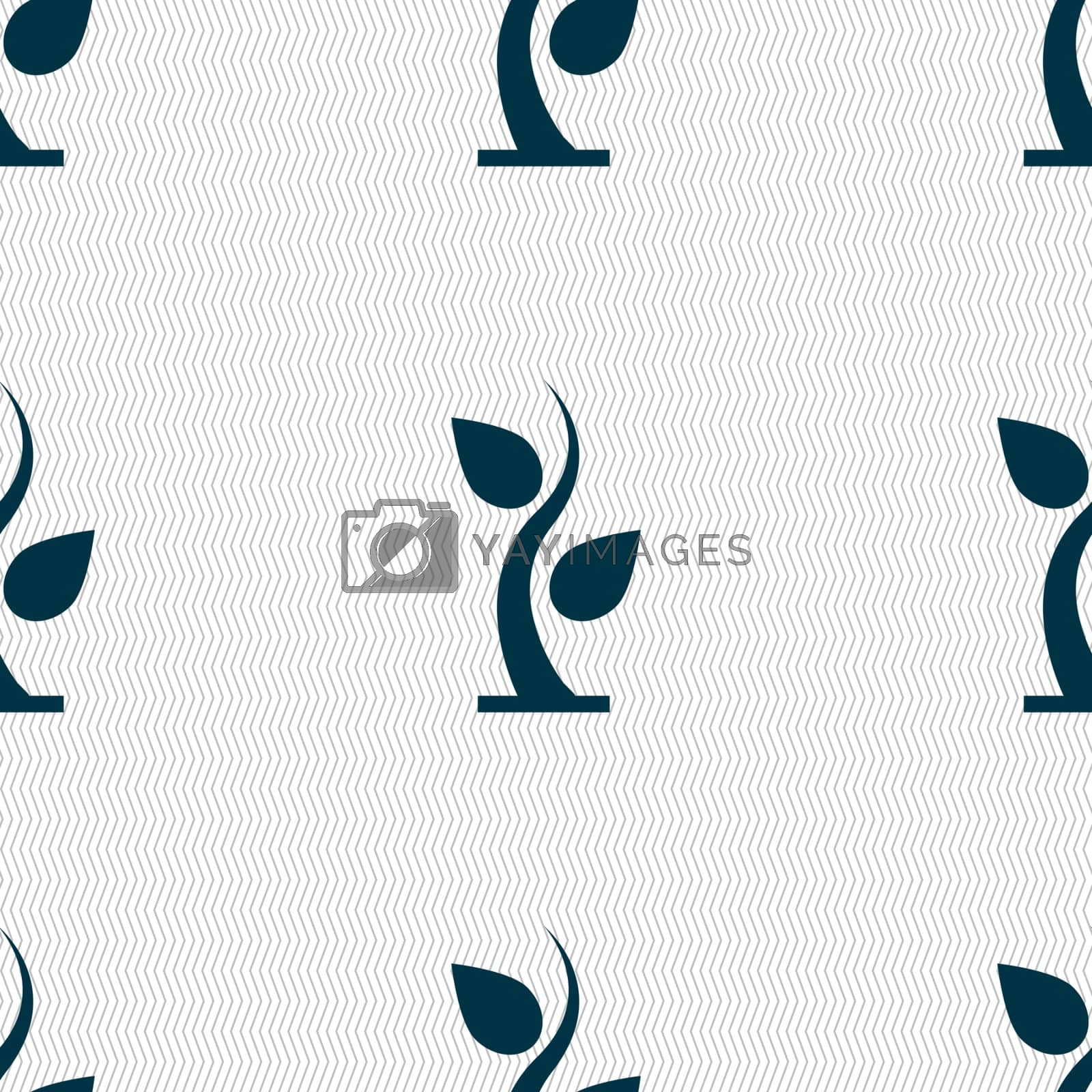 Royalty free image of sprout icon sign. Seamless pattern with geometric texture. Vector by serhii_lohvyniuk