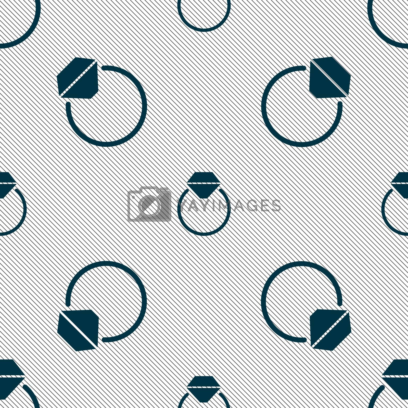 Royalty free image of Diamond engagement ring icon sign. Seamless pattern with geometric texture. Vector by serhii_lohvyniuk